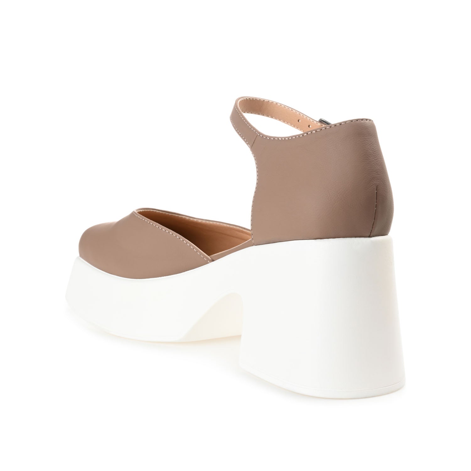 LIZAA PLATFORM D'ORSAY IN VEGAN LEATHER - Taupe