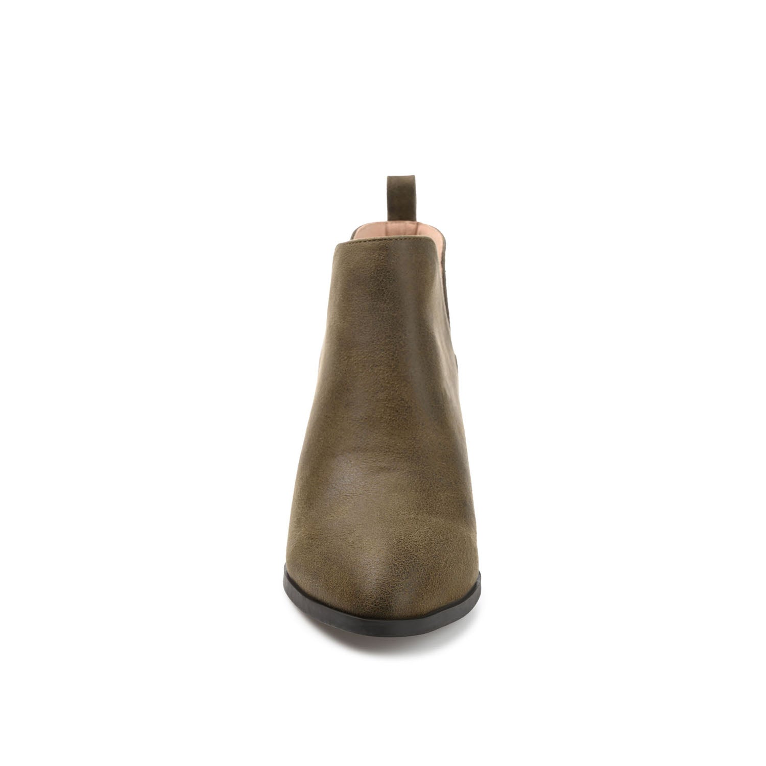 LOLA BLOCK HEELED BOOTIES IN VEGAN LEATHER