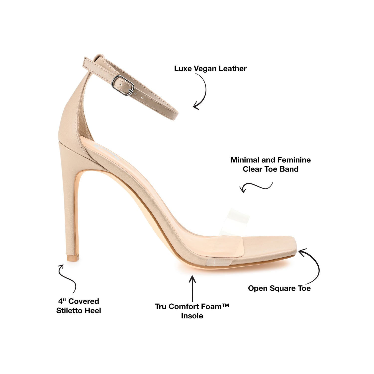 LORELEI STRAPPY HEELS IN VEGAN LEATHER