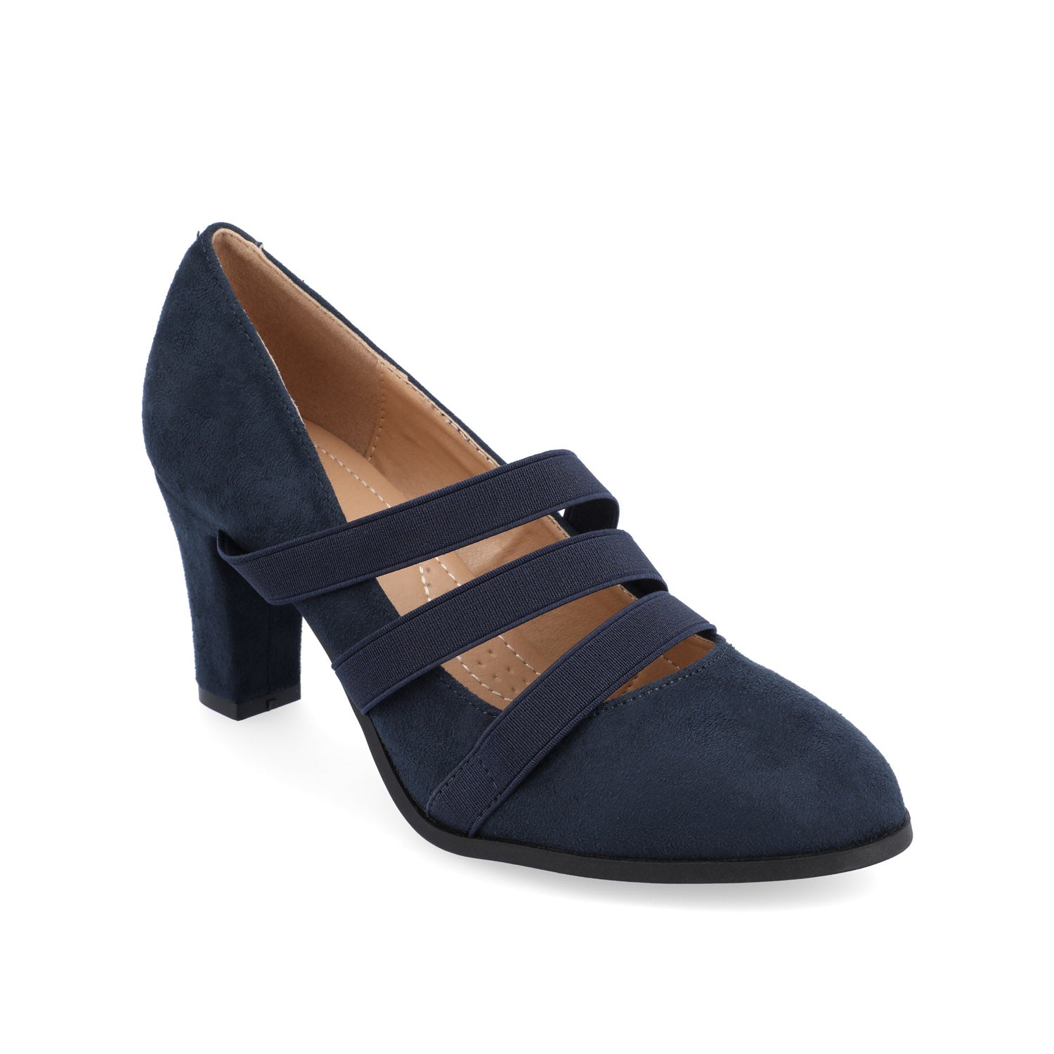 LOREN MARY JANE PUMP HEELS IN WIDE - Navy Nubuck