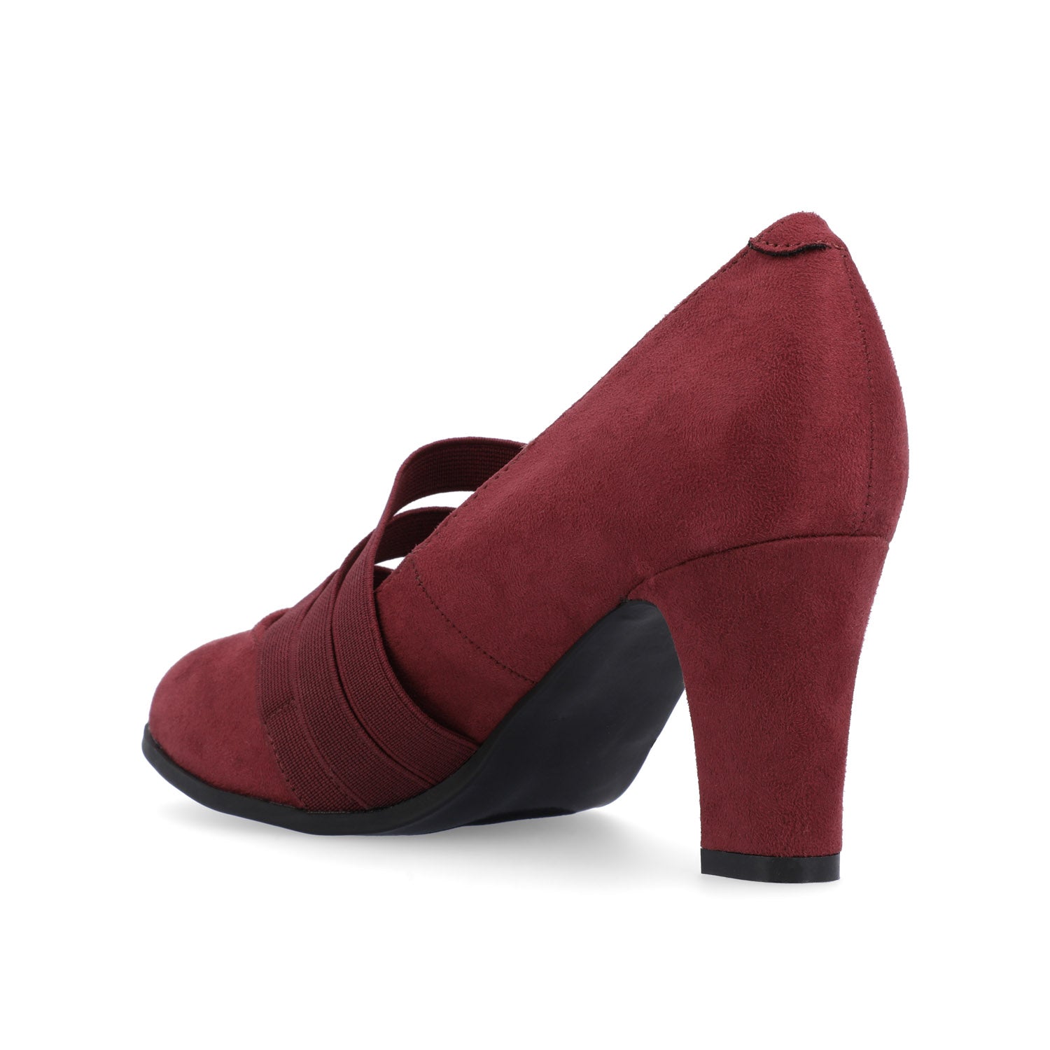 LOREN MARY JANE PUMP HEELS IN FAUX SUEDE - Wine