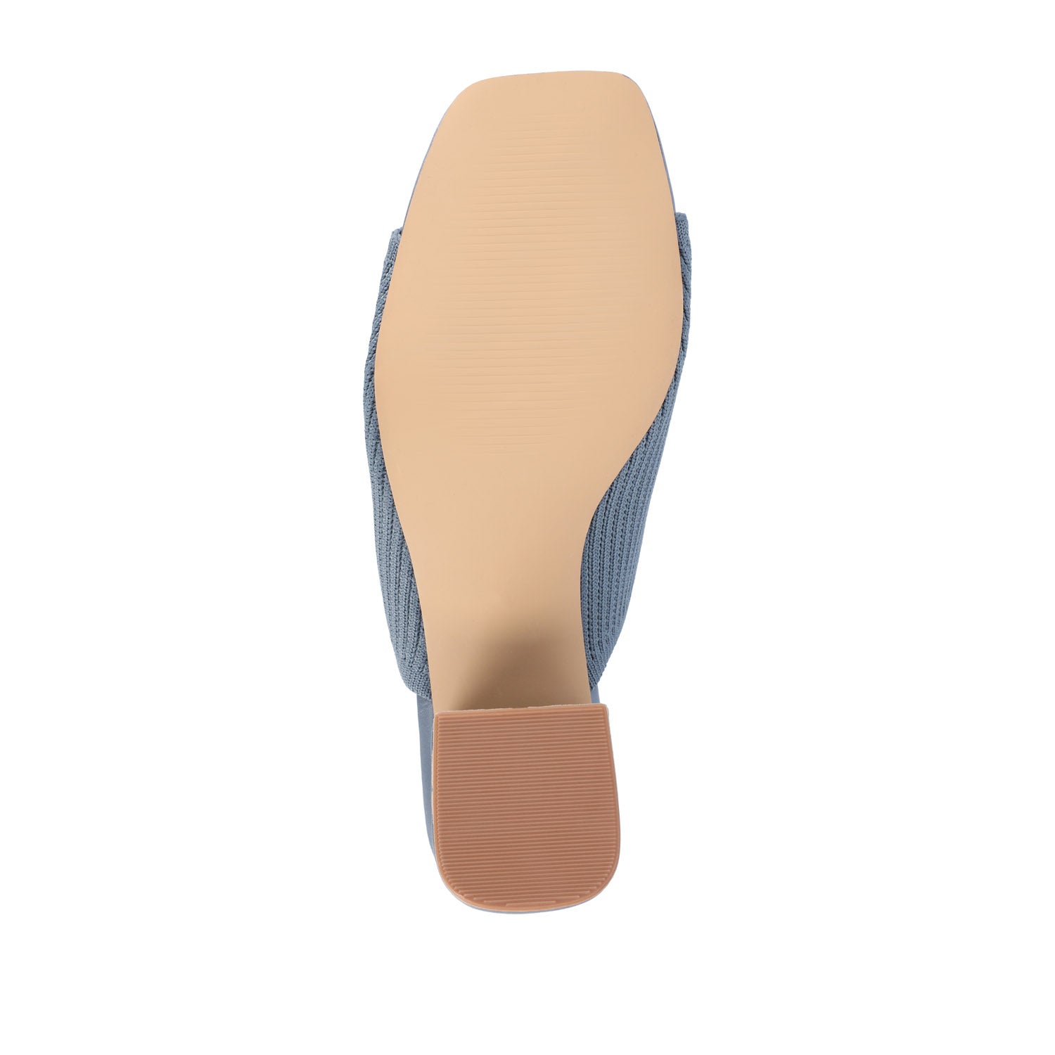 LORENNA MULE BLOCK HEELS IN KNIT FABRIC - Blue