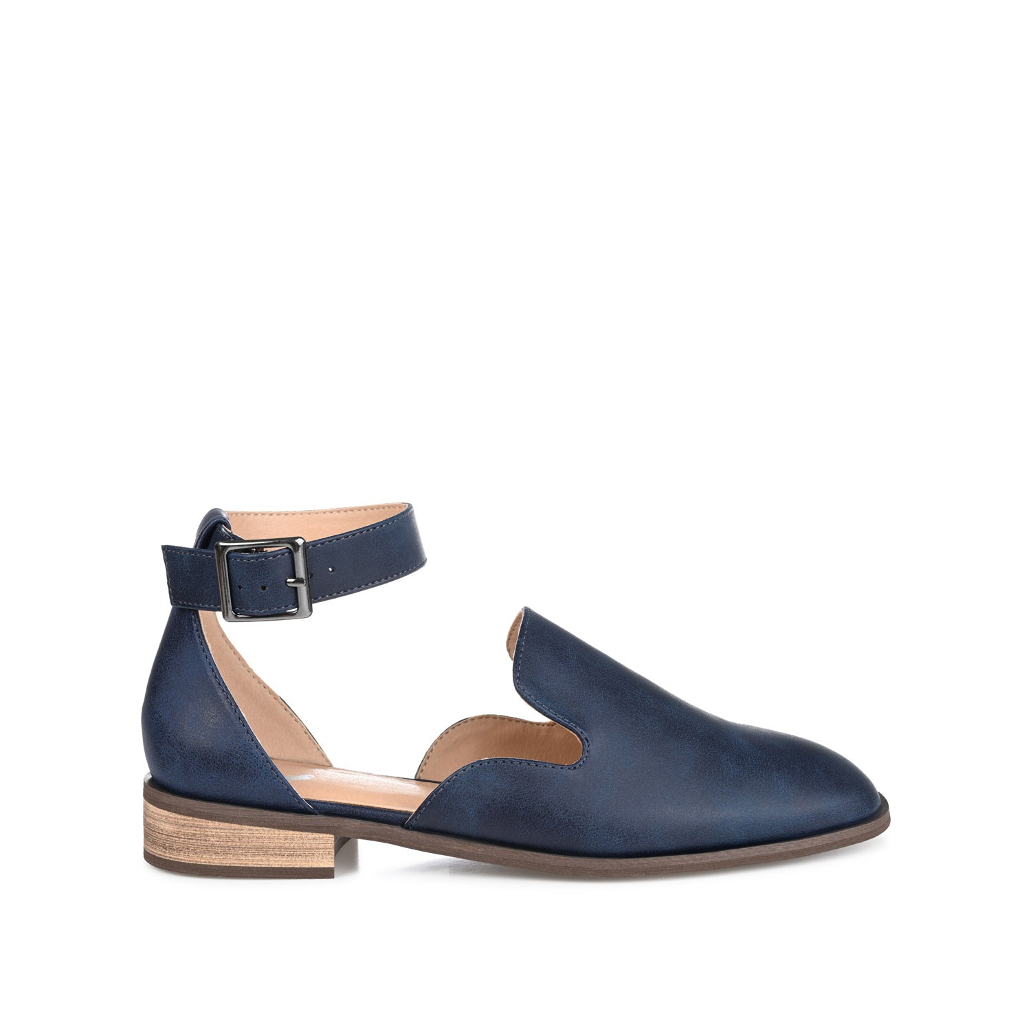 LORETA LOAFER FLATS IN VEGAN LEATHER - Navy Nubuck