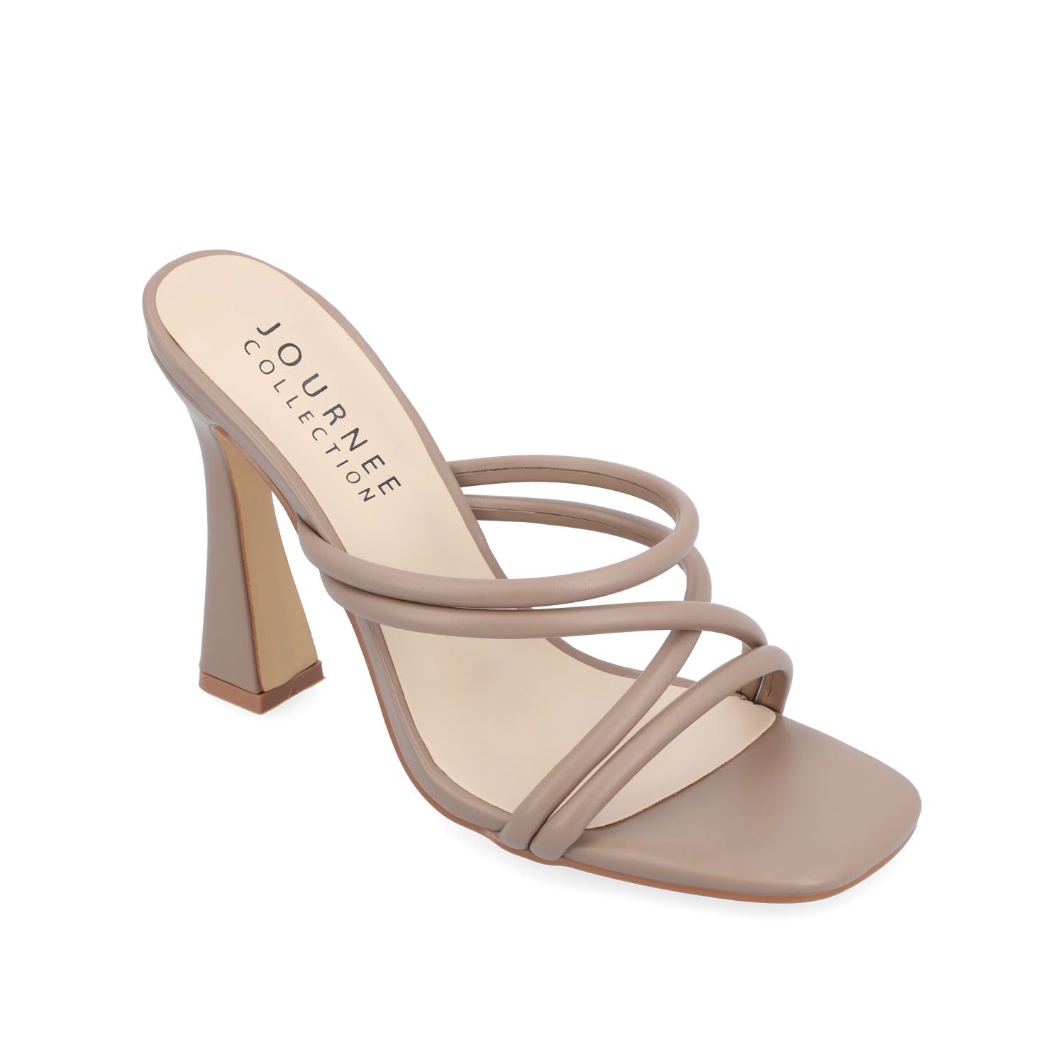 LOUISSE MULTI STRAP HEELS IN VEGAN LEATHER - Taupe