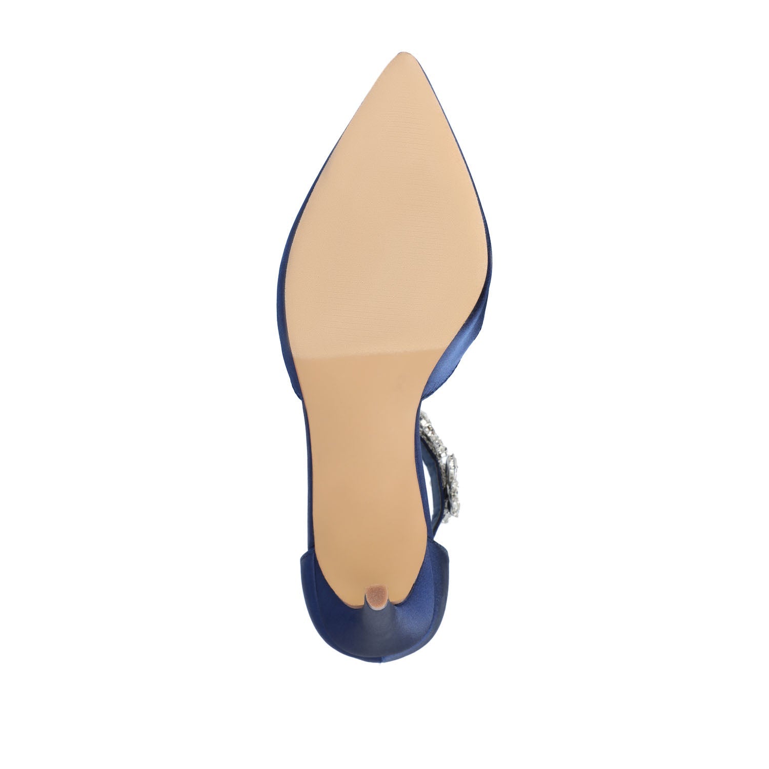 LOXLEY D'ORSAY STILETTO HEELS IN SATIN - Navy Nubuck
