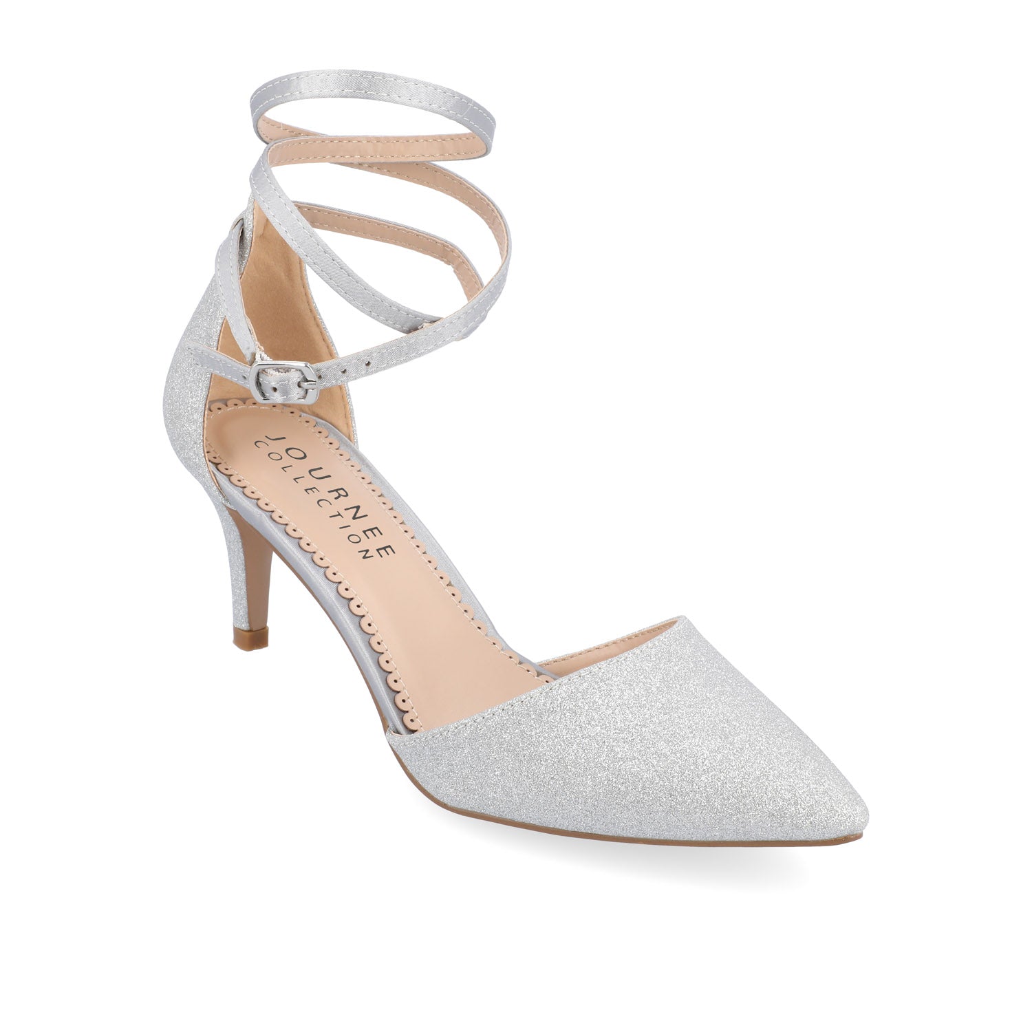 LUELA STILETTO HEELS IN GLITTER - Silver Glitter