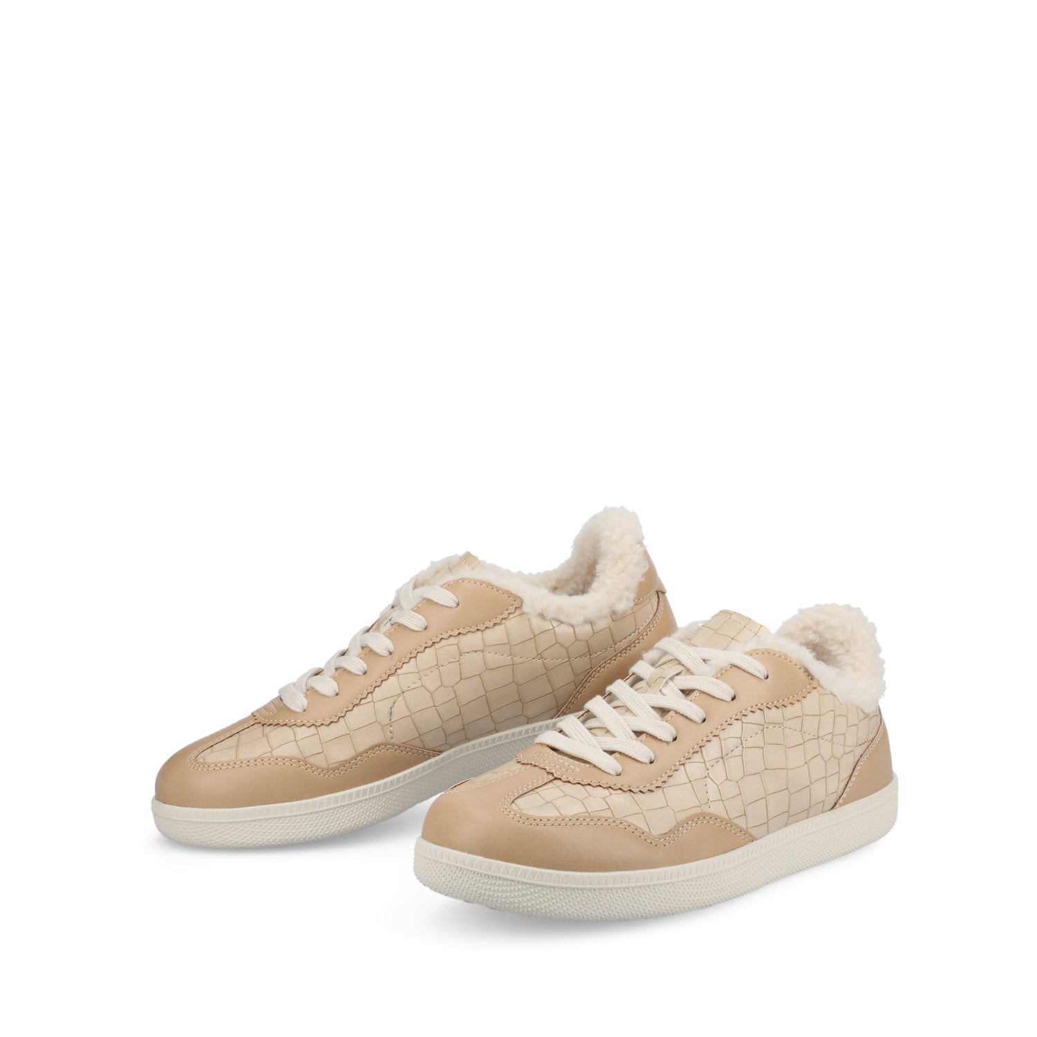 LUMMIE CASUAL LACE UP SNEAKERS - Croco Beige