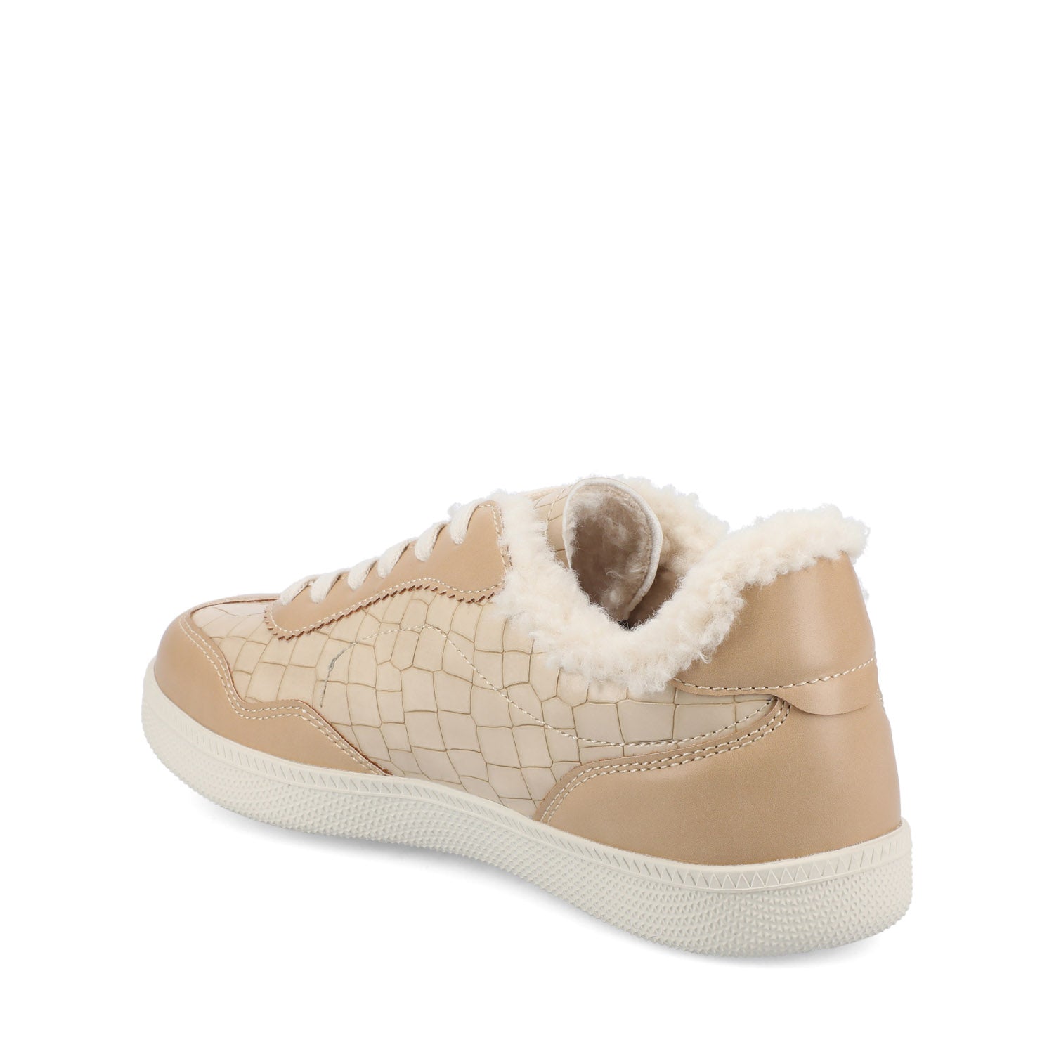 LUMMIE CASUAL LACE UP SNEAKERS - Croco Beige