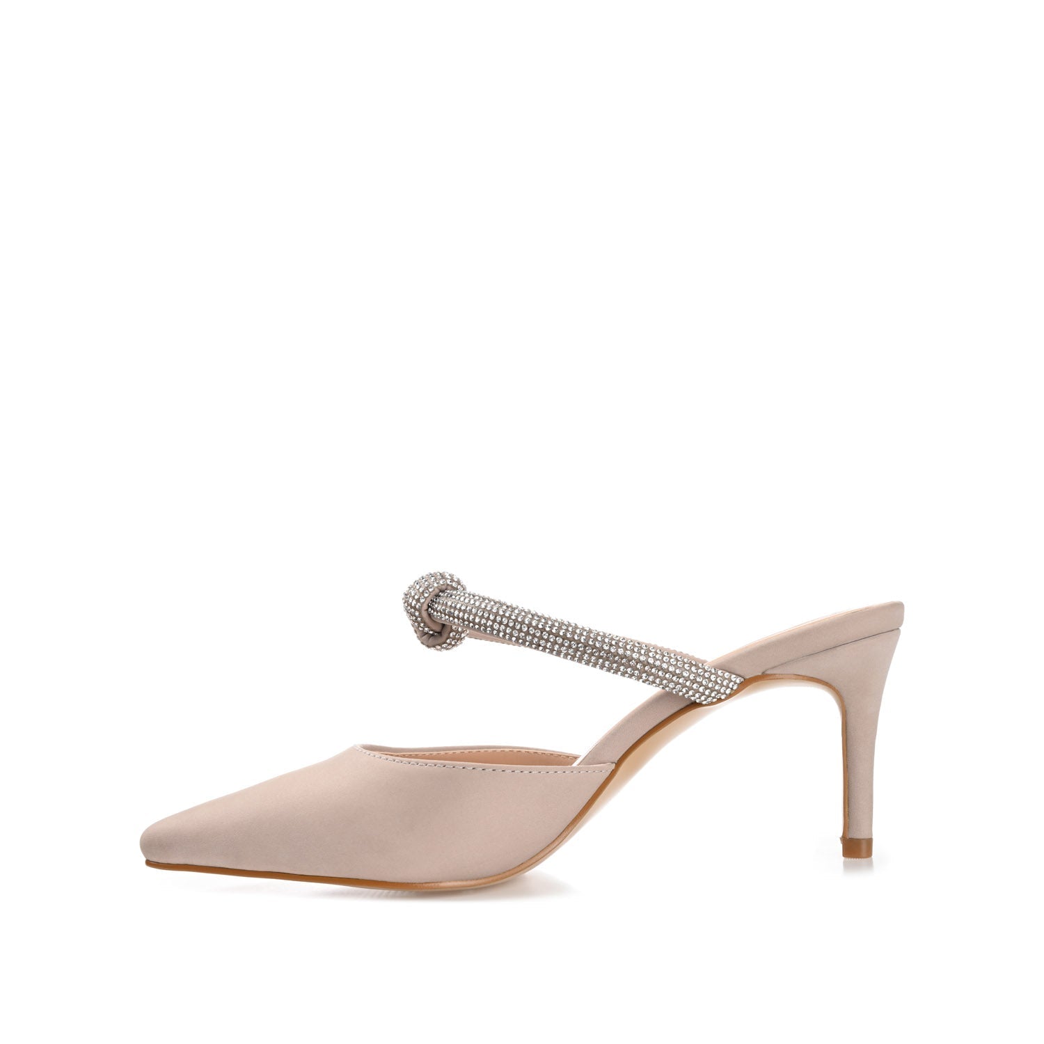 LUNNA MULE STILETTO HEELS IN FAUX SUEDE - Beige