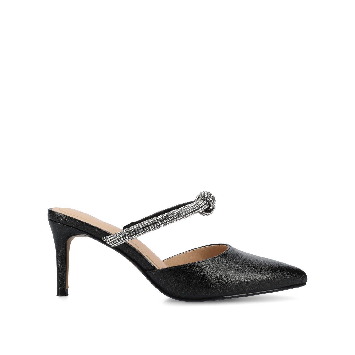 LUNNA STILETTO HEEL MULES IN WIDE - Black Sparkle