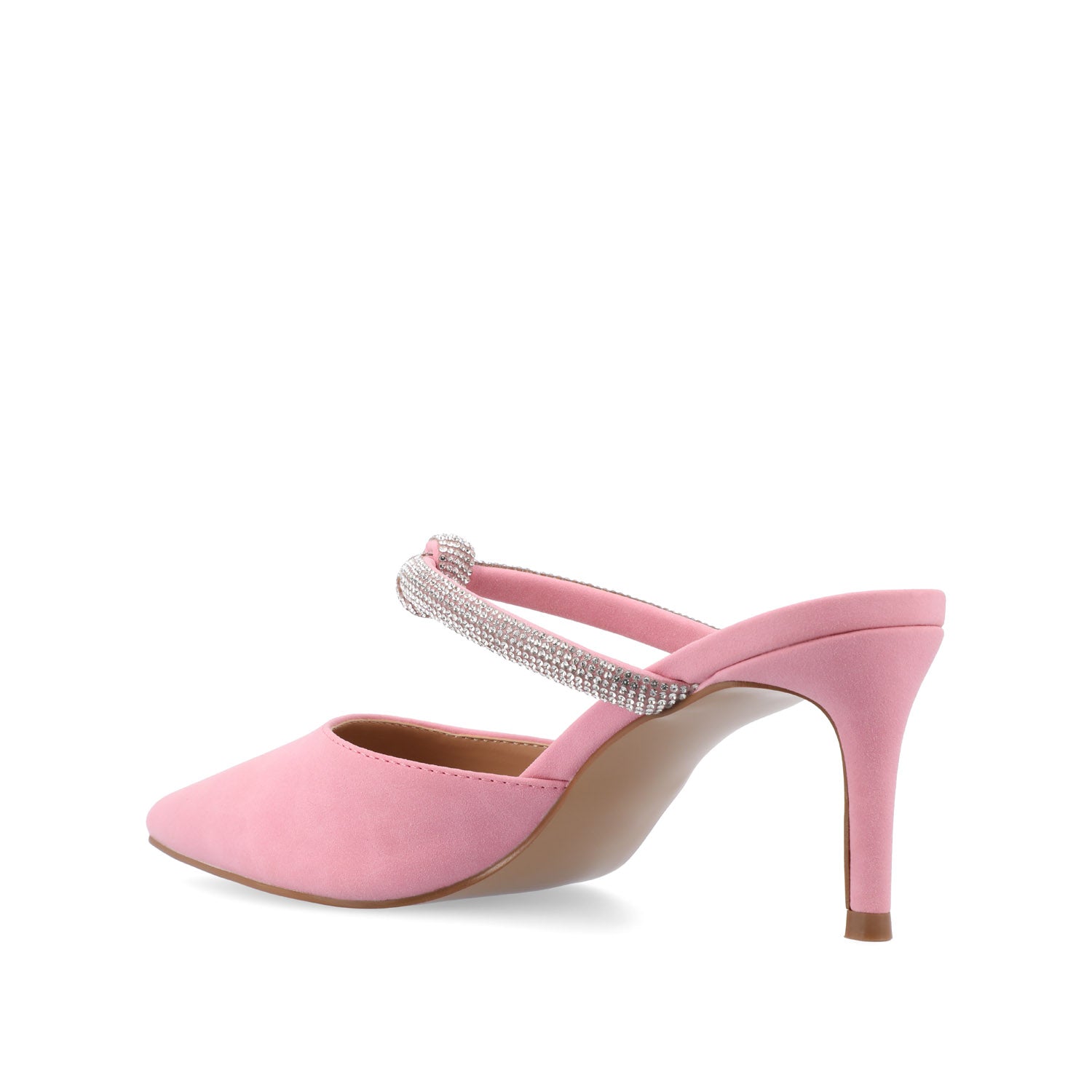 LUNNA MULE STILETTO HEELS IN FAUX SUEDE - Pink