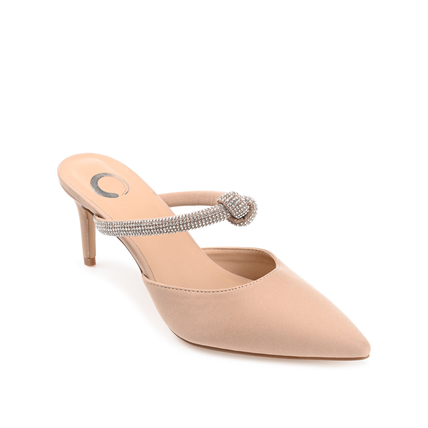 LUNNA MULE STILETTO HEELS IN FAUX SUEDE - Tan