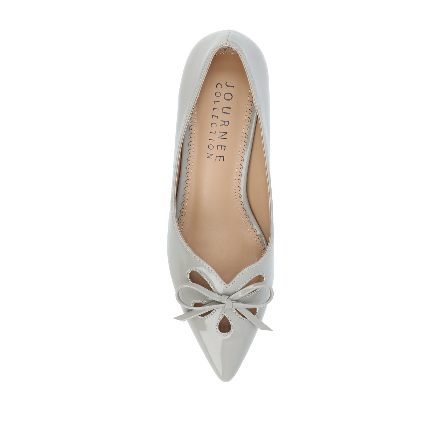 LUTANA PATENT KITTEN HEELS IN WIDE - Grey