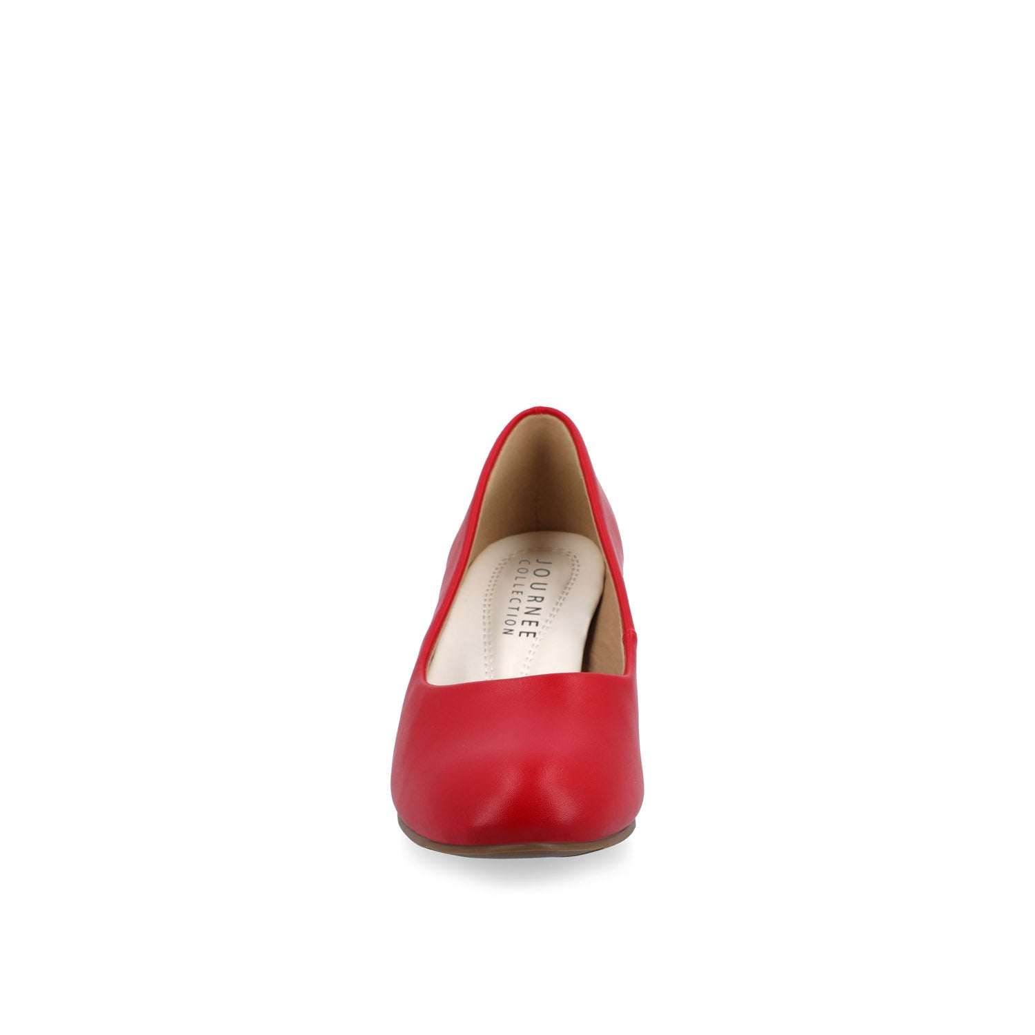 LUU VEGAN LEATHER LOW PUMP HEELS IN WIDE - Red