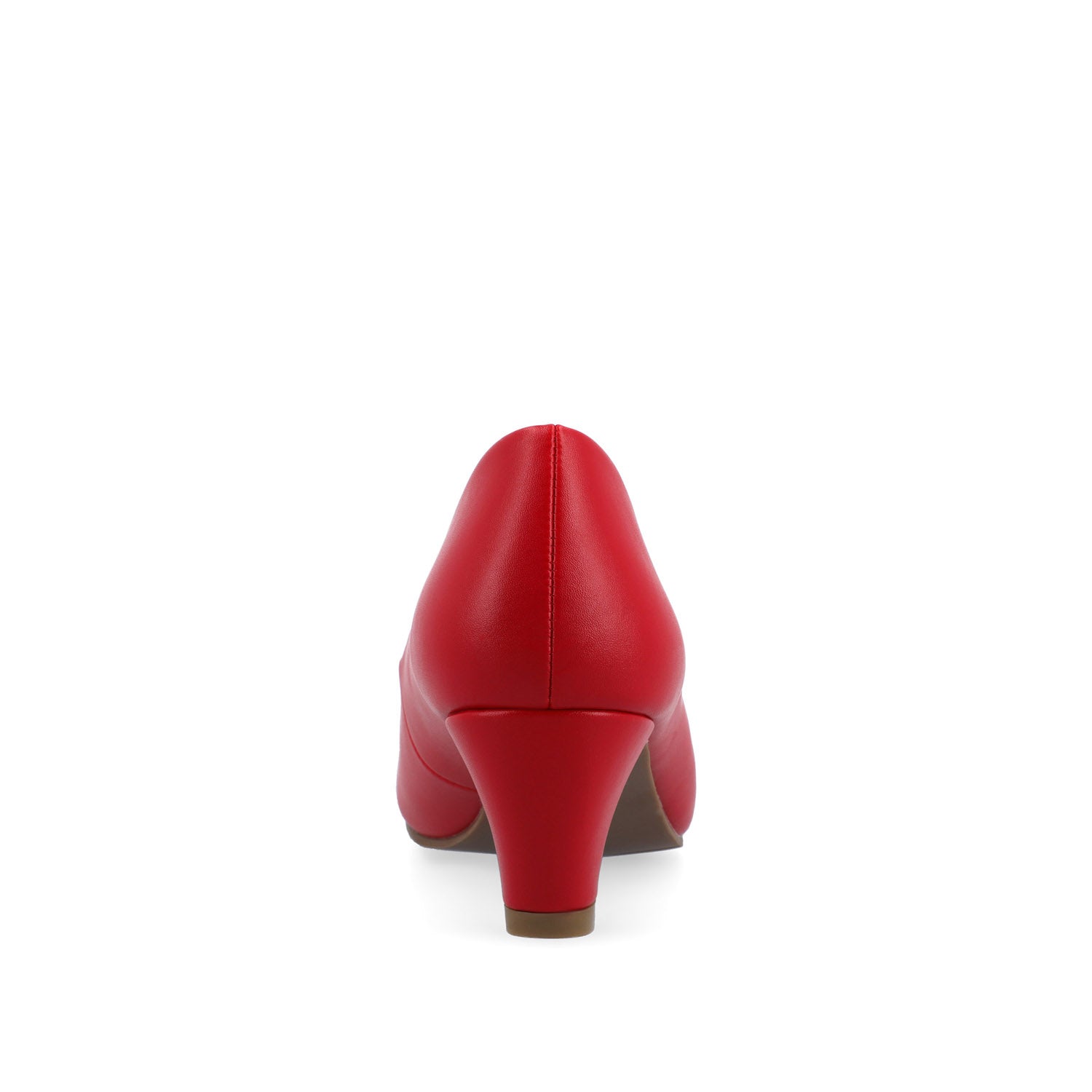 LUU VEGAN LEATHER LOW PUMP HEELS IN WIDE - Red