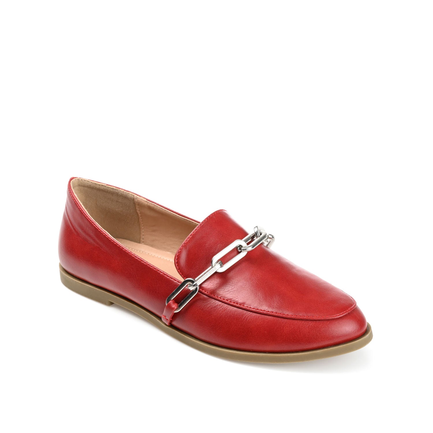 MADISON APRON TOE LOAFER IN VEGAN LEATHER - Red