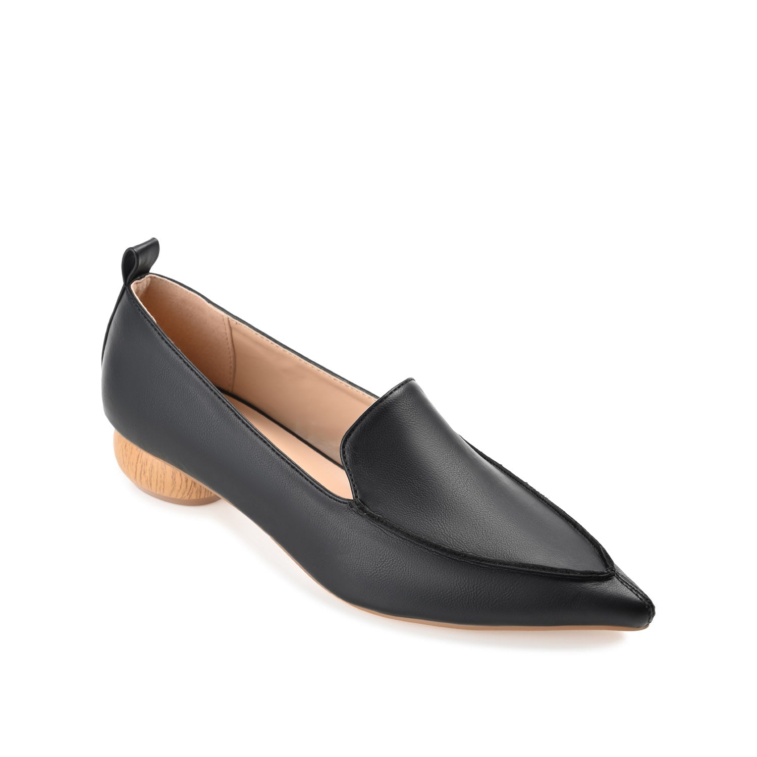 MAGGS GLOBE HEELED LOAFERS IN VEGAN LEATHER - Black