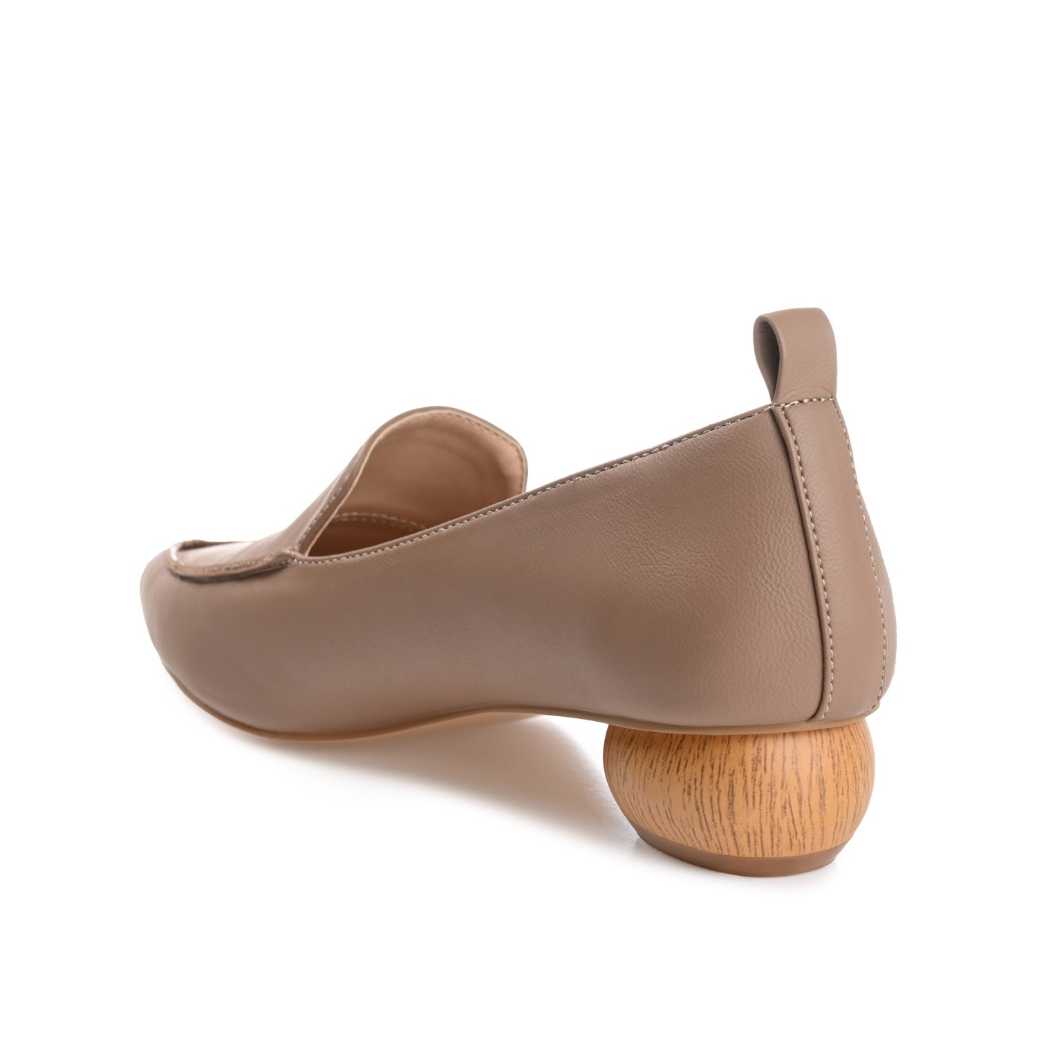 MAGGS KITTEN LOAFER FLATS IN WIDE - Taupe