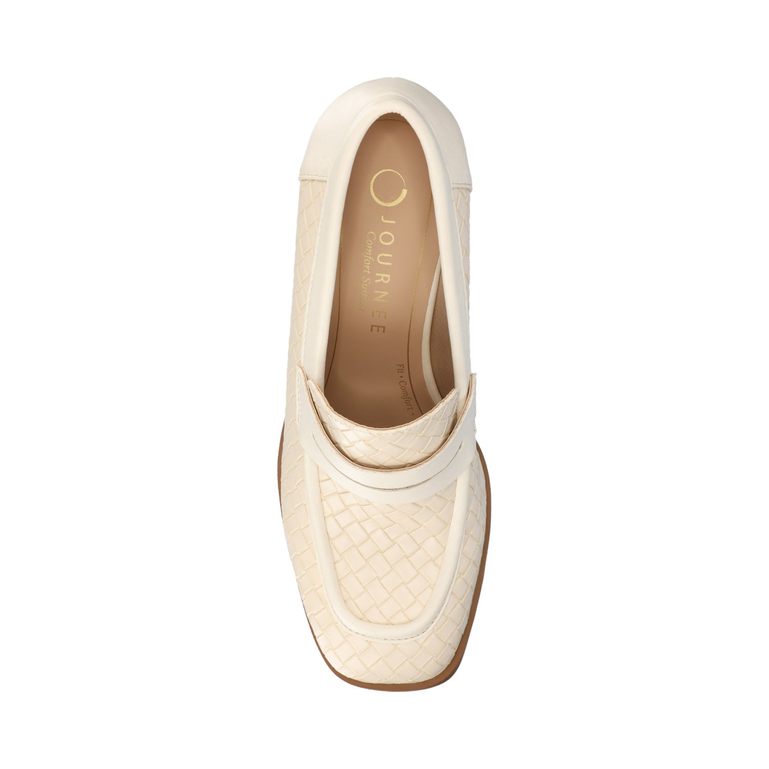 MALLEAH BLOCK HEEL LOAFERS IN WIDE - Bone Woven