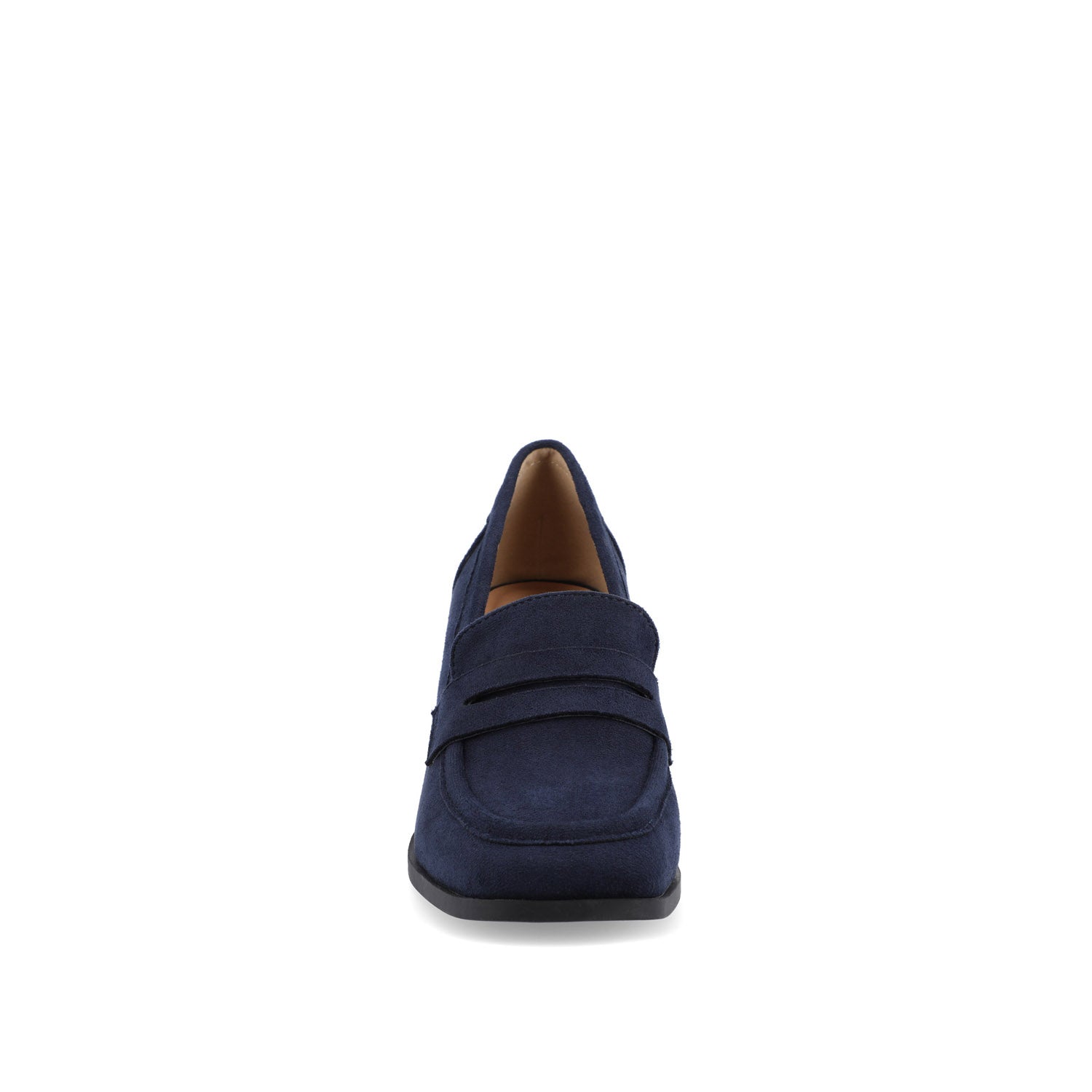 MALLEAH BLOCK HEEL LOAFERS IN WIDE - Navy Nubuck