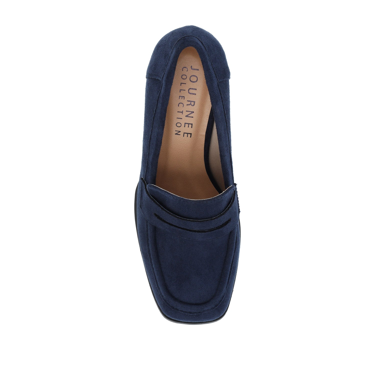 MALLEAH BLOCK HEEL LOAFERS IN WIDE - Navy Nubuck