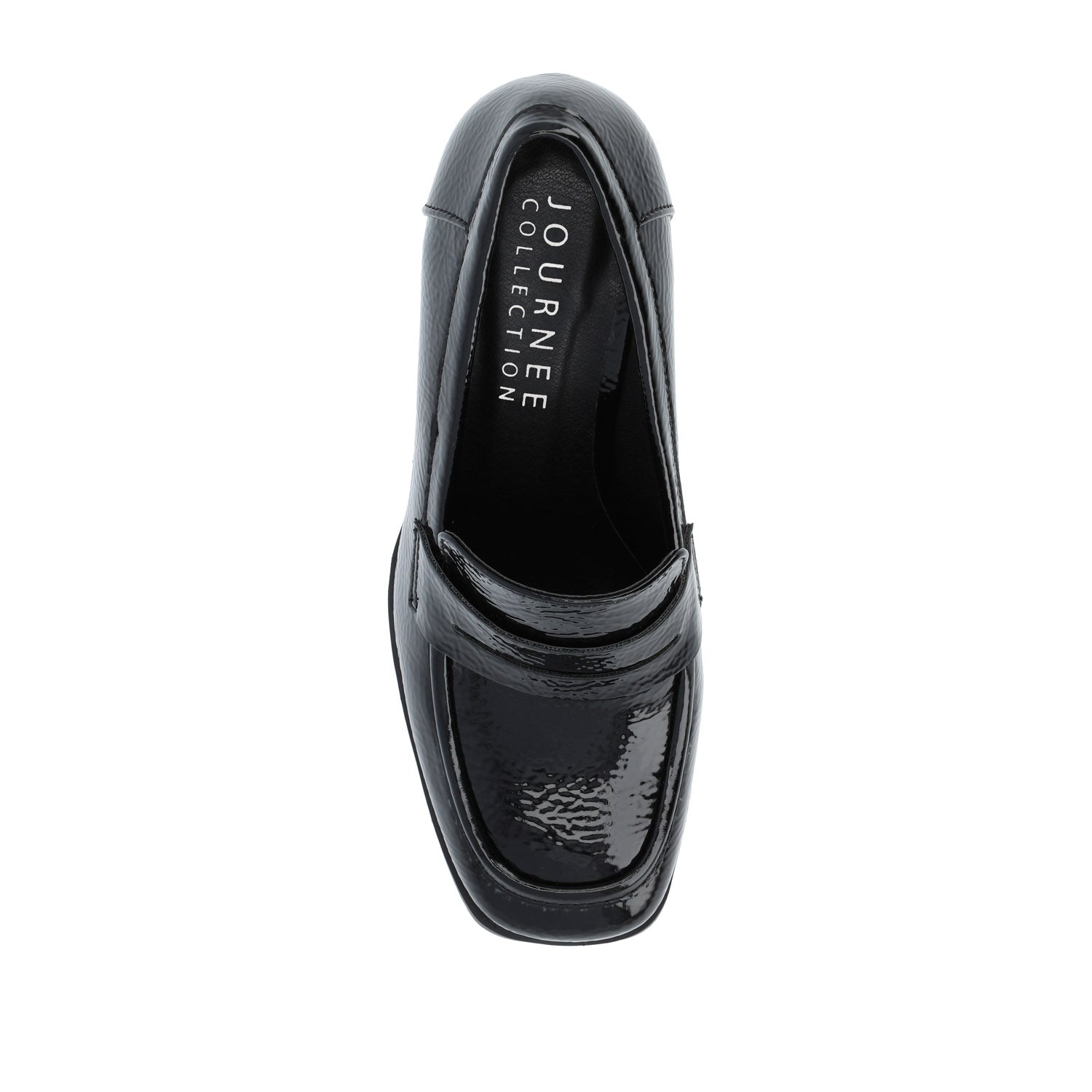 MALLEAH BLOCK HEEL LOAFERS IN WIDE - Patent Black