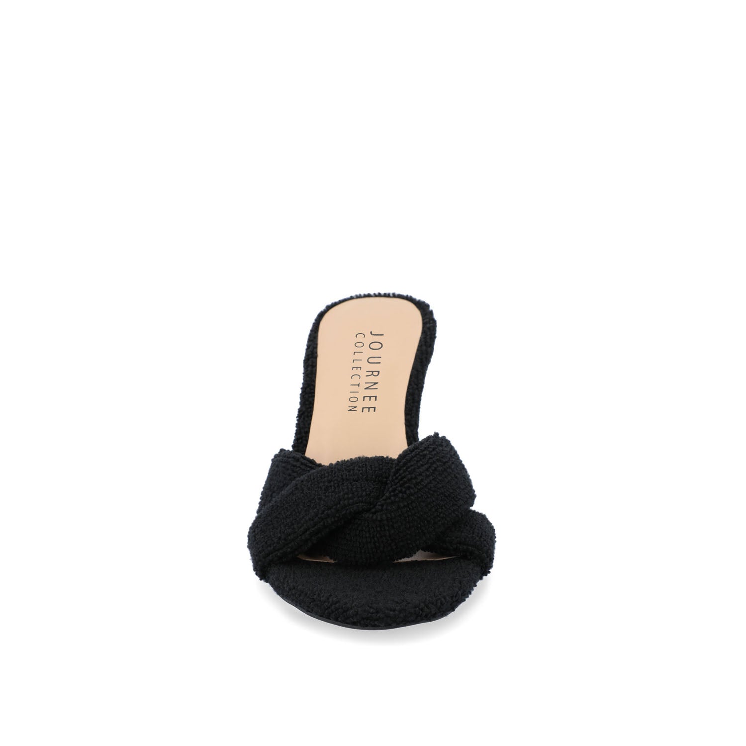 MANNON BACKLESS KITTEN HEEL IN TERRY CLOTH