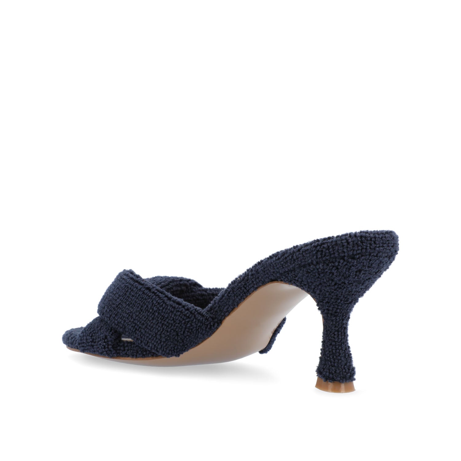 MANNON BACKLESS KITTEN HEEL IN TERRY CLOTH