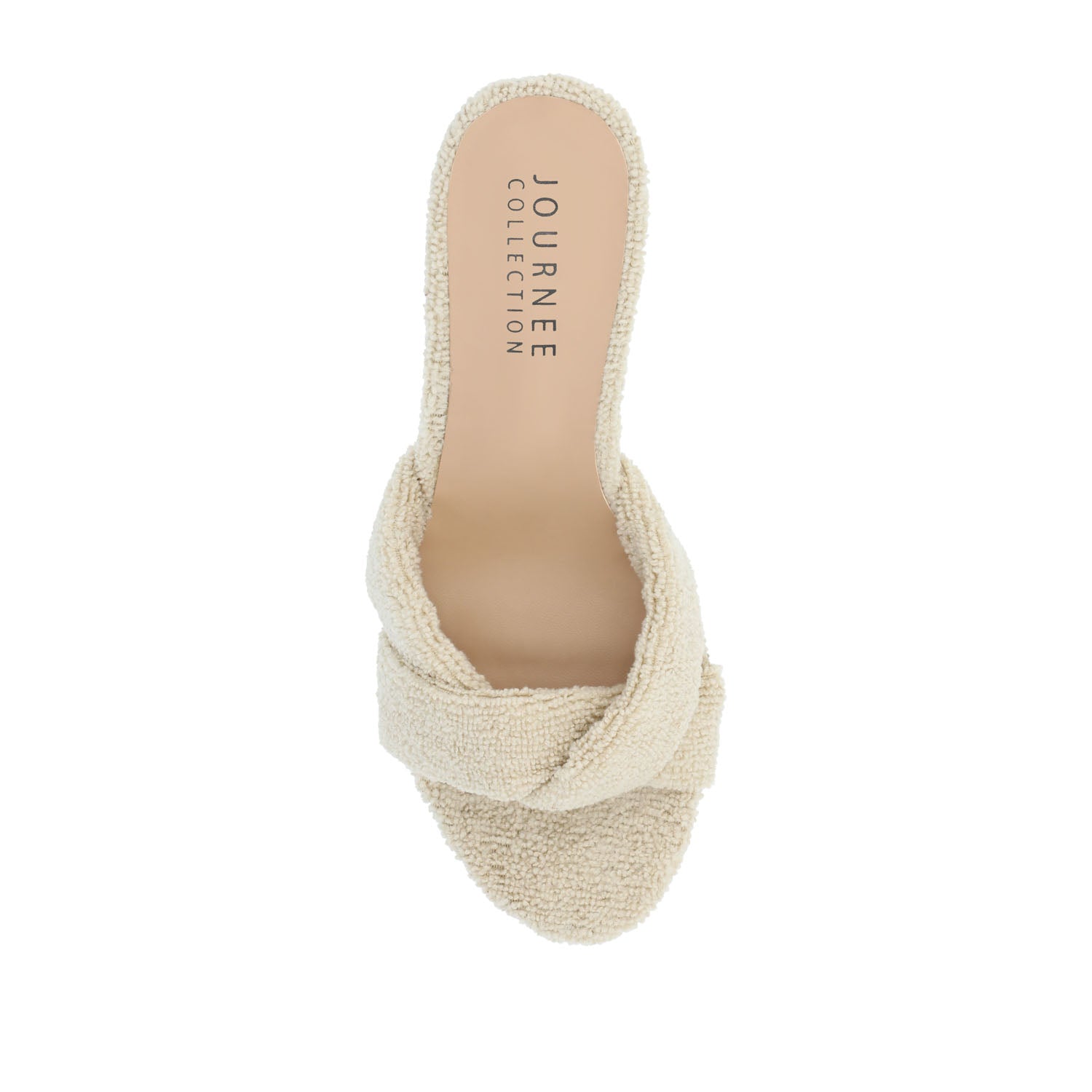 MANNON BACKLESS KITTEN HEEL IN TERRY CLOTH