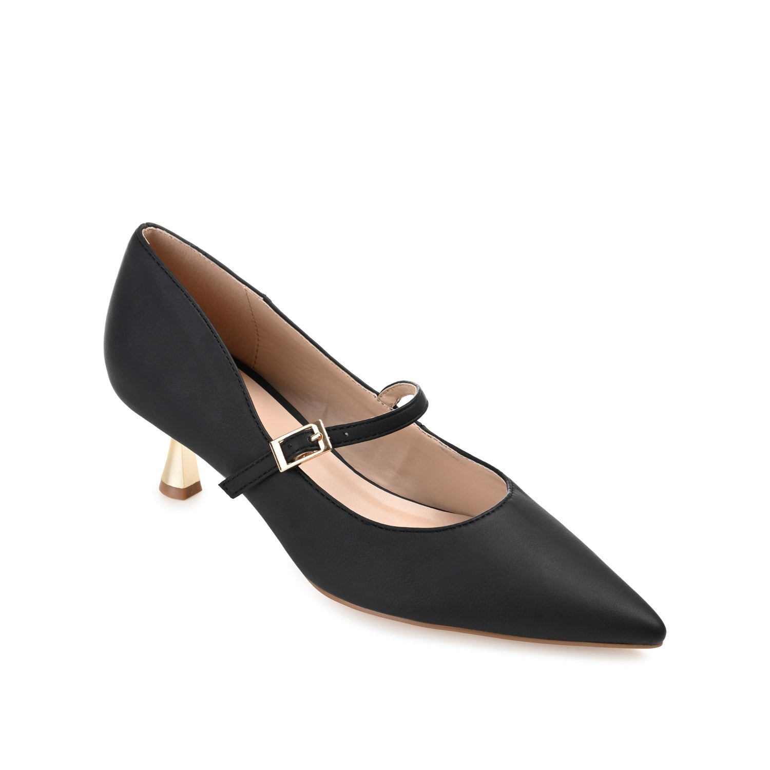 MANZA KITTEN HEELS IN VEGAN LEATHER - Black