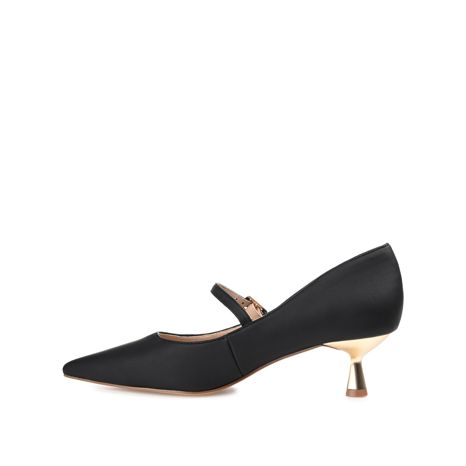 MANZA KITTEN HEELS IN VEGAN LEATHER - Black