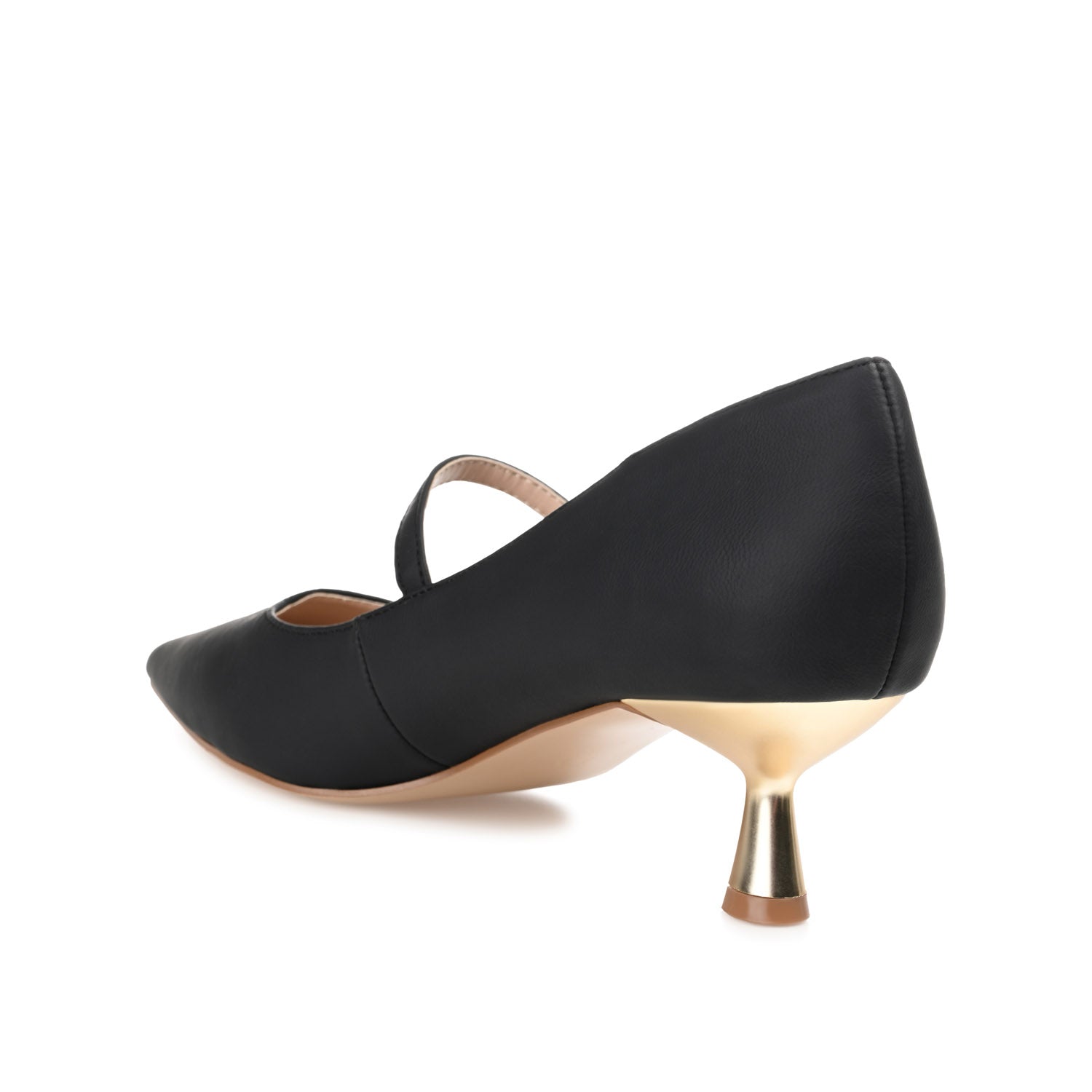 MANZA KITTEN HEELS IN VEGAN LEATHER - Black