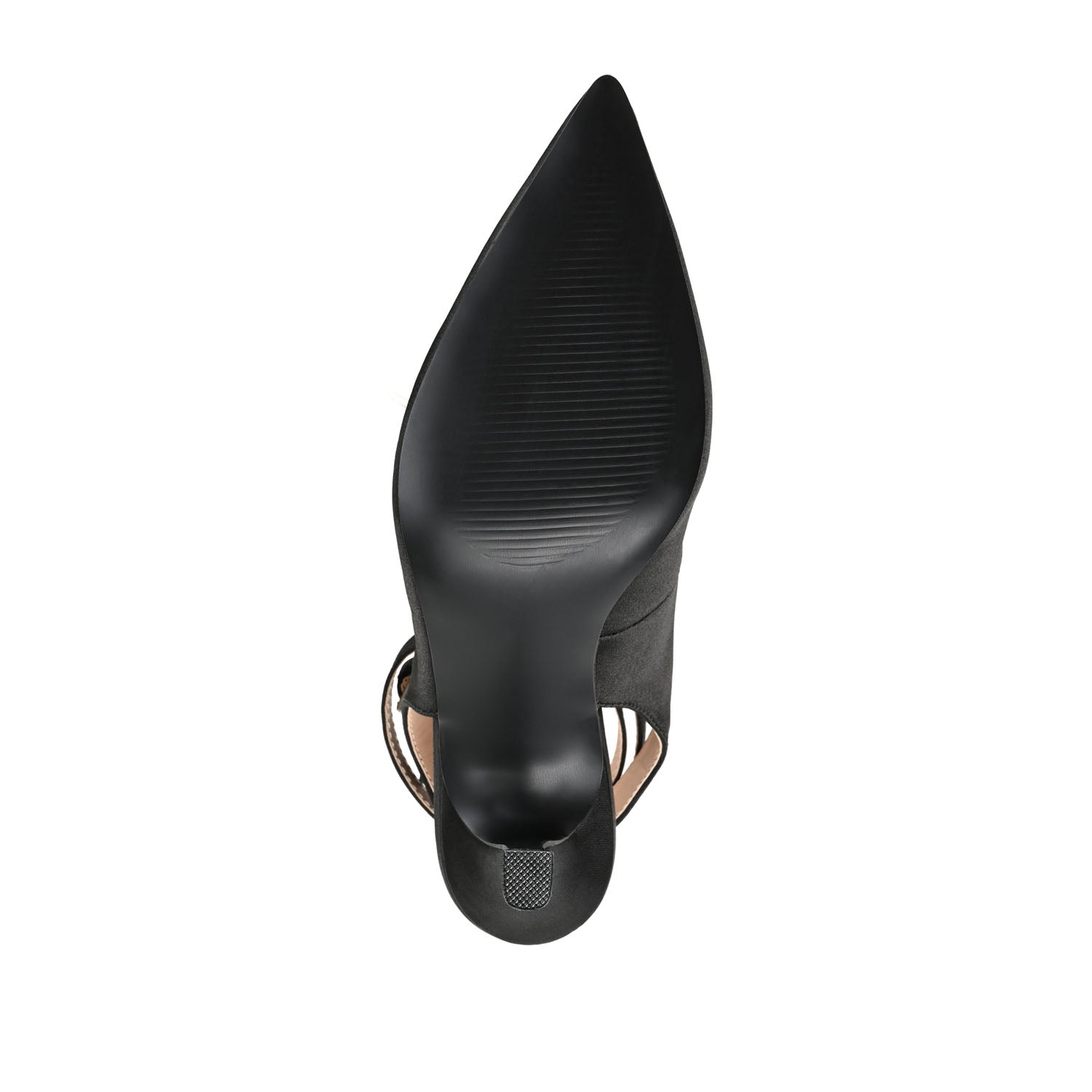 MARCELLA STILETTO PUMP HEELS IN SATIN - Black