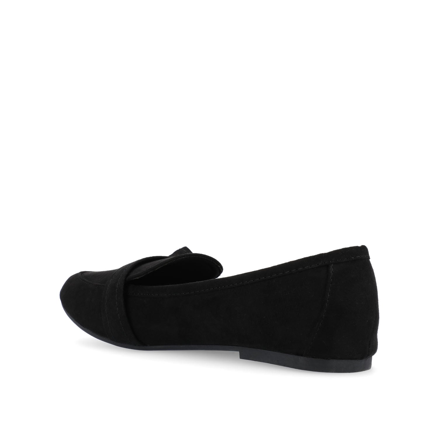 MARCI FAUX SUEDE LOAFER FLATS IN WIDE - Black