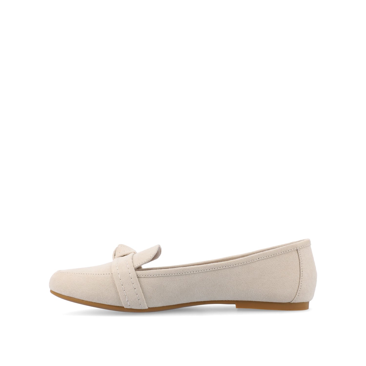 MARCI FAUX SUEDE LOAFER FLATS IN WIDE - Bone