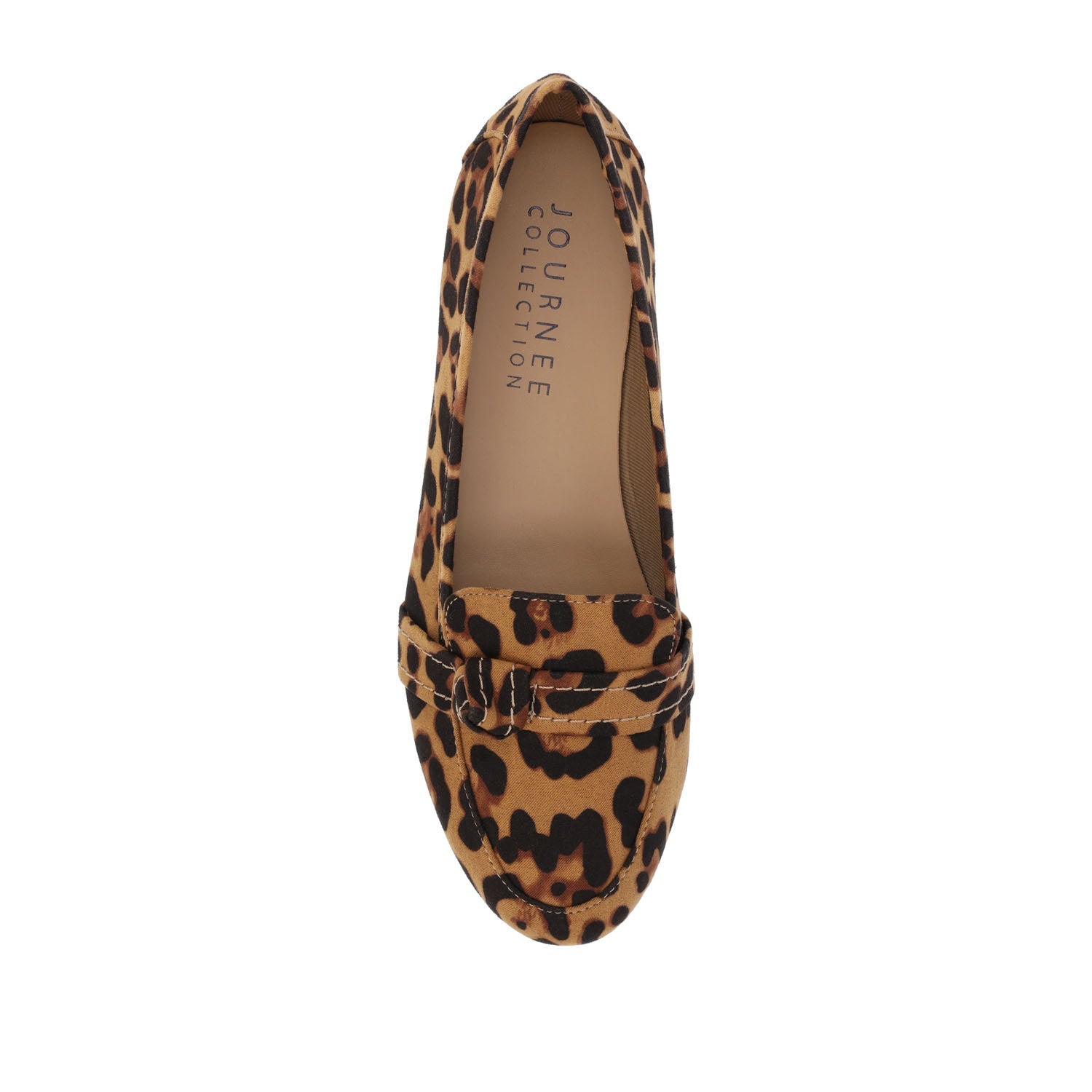 MARCI FAUX SUEDE LOAFER FLATS IN WIDE - Leopard Faux