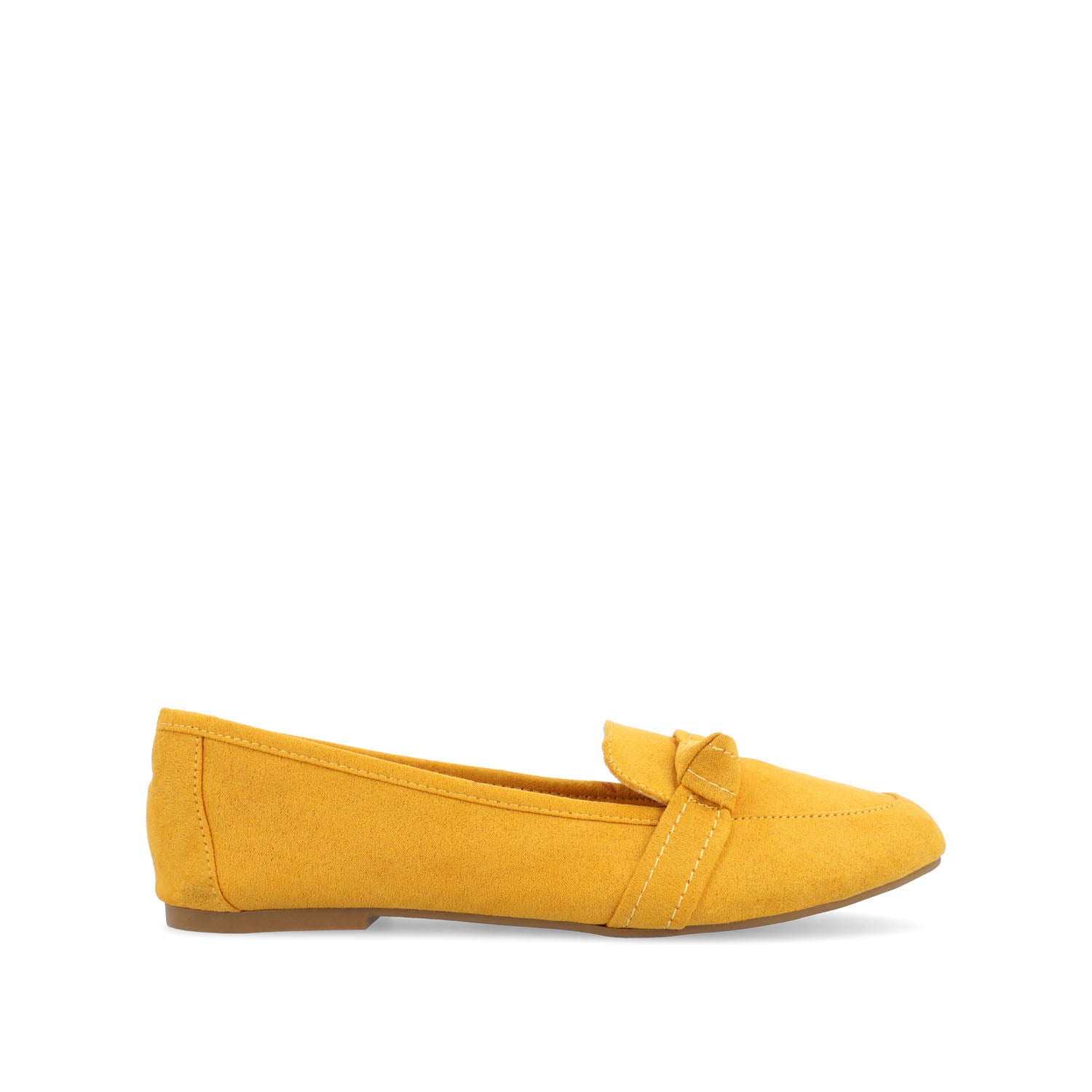 MARCI LOAFER FLATS IN FAUX SUEDE - Mustard