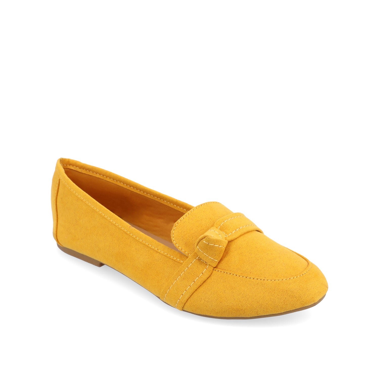 MARCI LOAFER FLATS IN FAUX SUEDE - Mustard