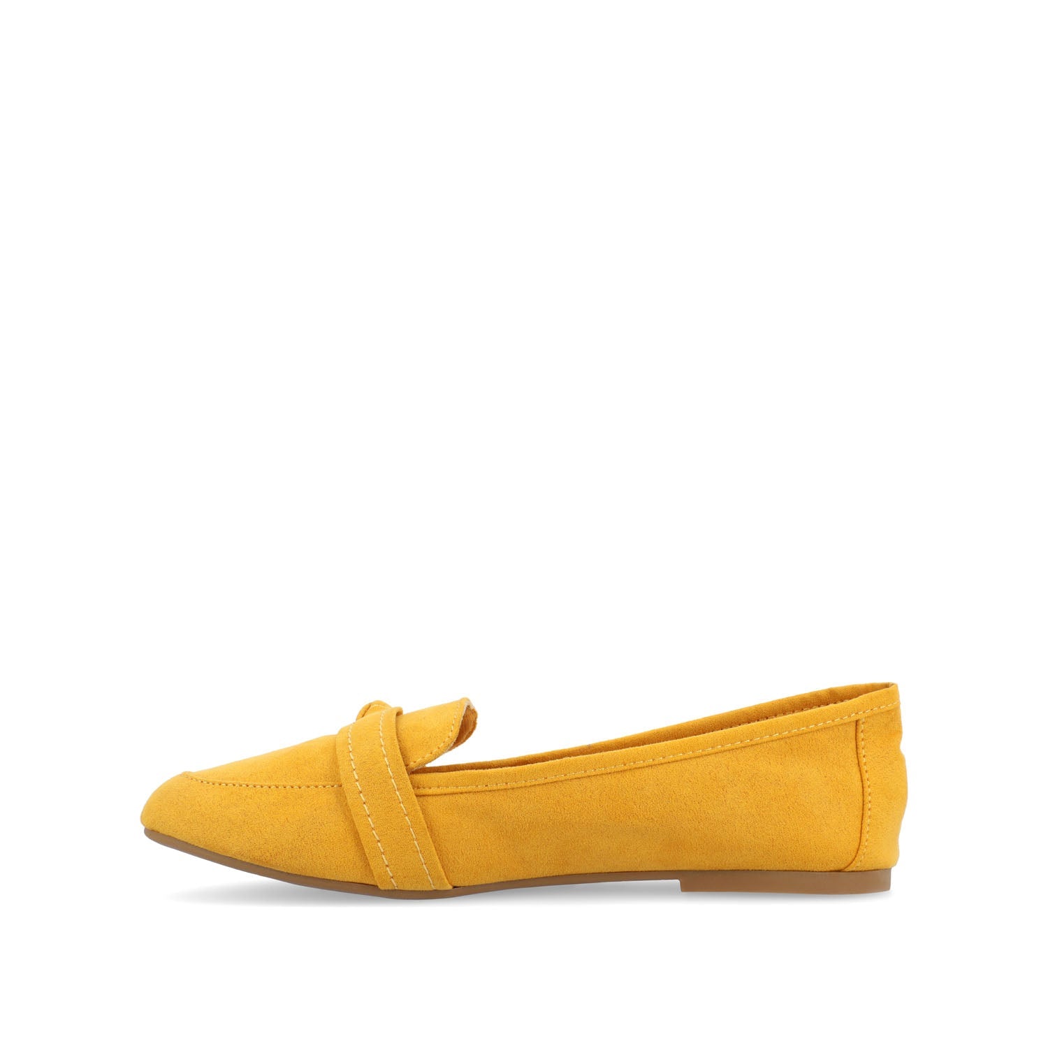 MARCI LOAFER FLATS IN FAUX SUEDE - Mustard