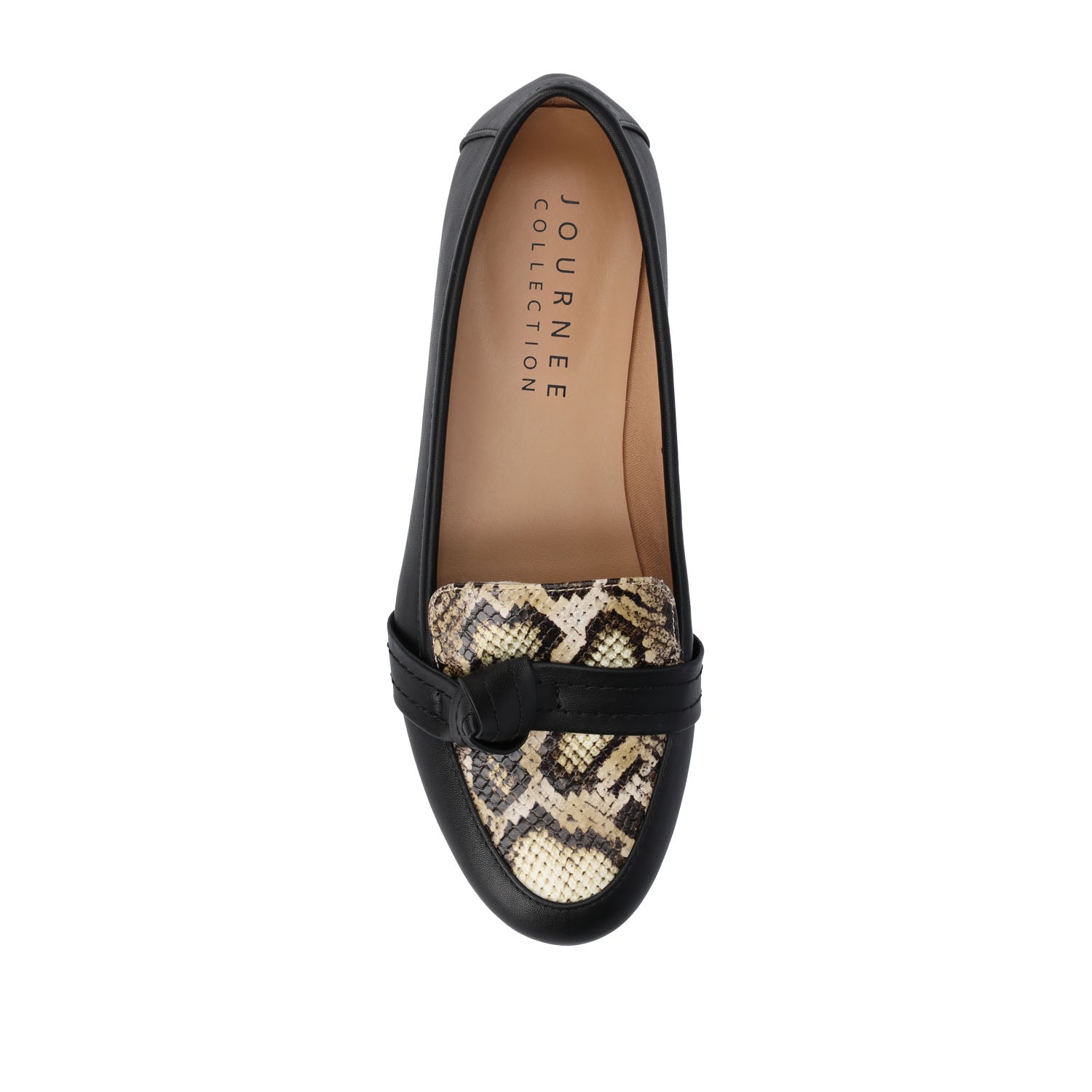 MARCI LOAFER FLATS IN VEGAN LEATHER - Tan Snake