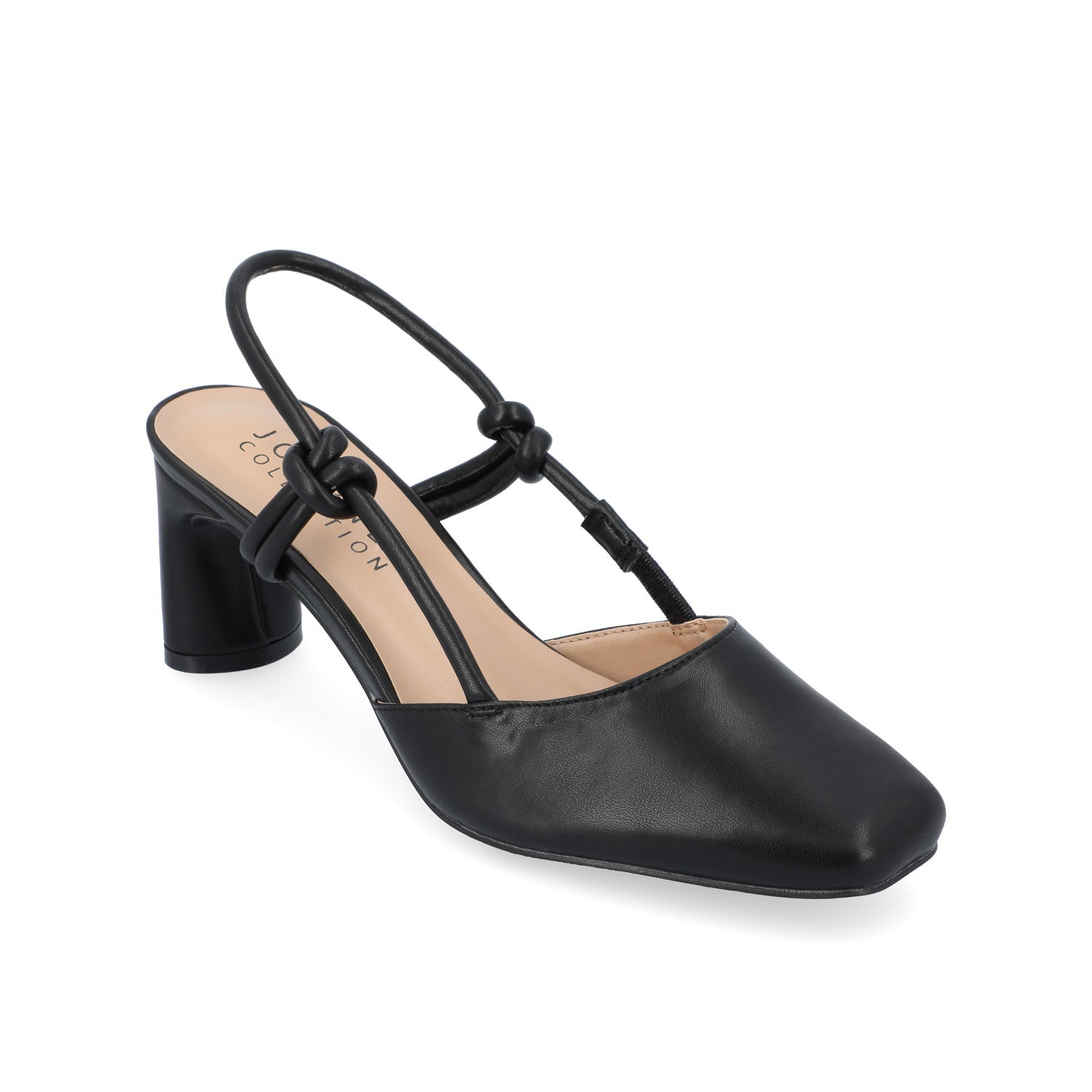 MARGEENE SLINGBLACK HEELS IN VEGAN LEATHER - Black