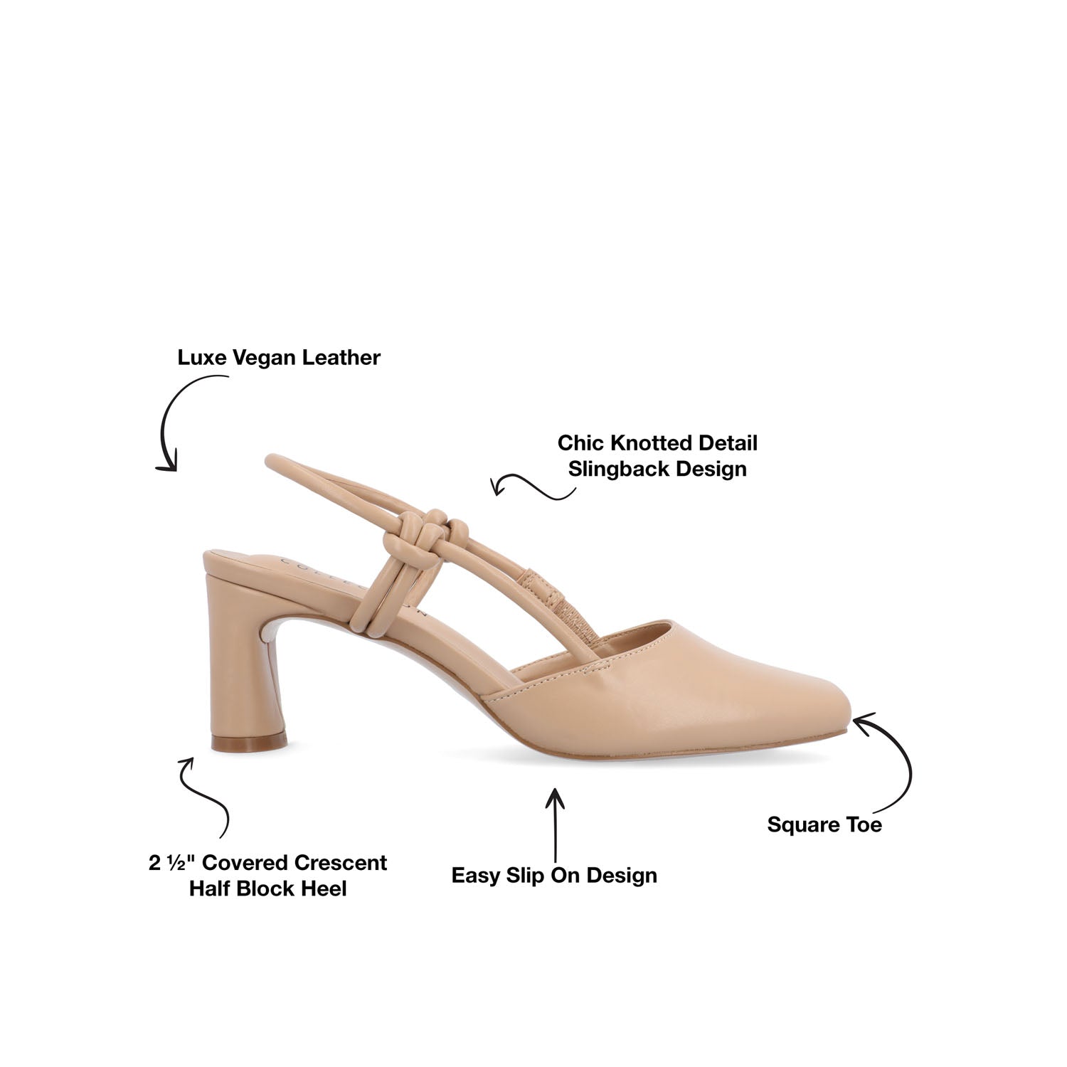 MARGEENE SLINGBLACK HEELS IN VEGAN LEATHER