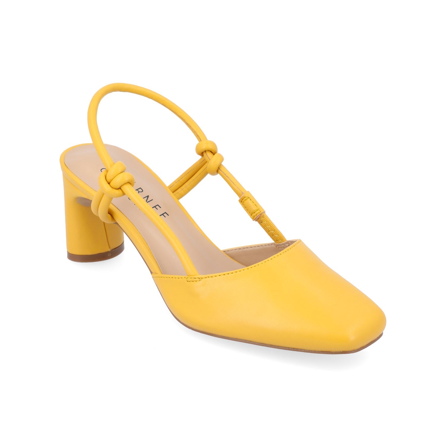 MARGEENE SLINGBLACK HEELS IN VEGAN LEATHER - Yellow