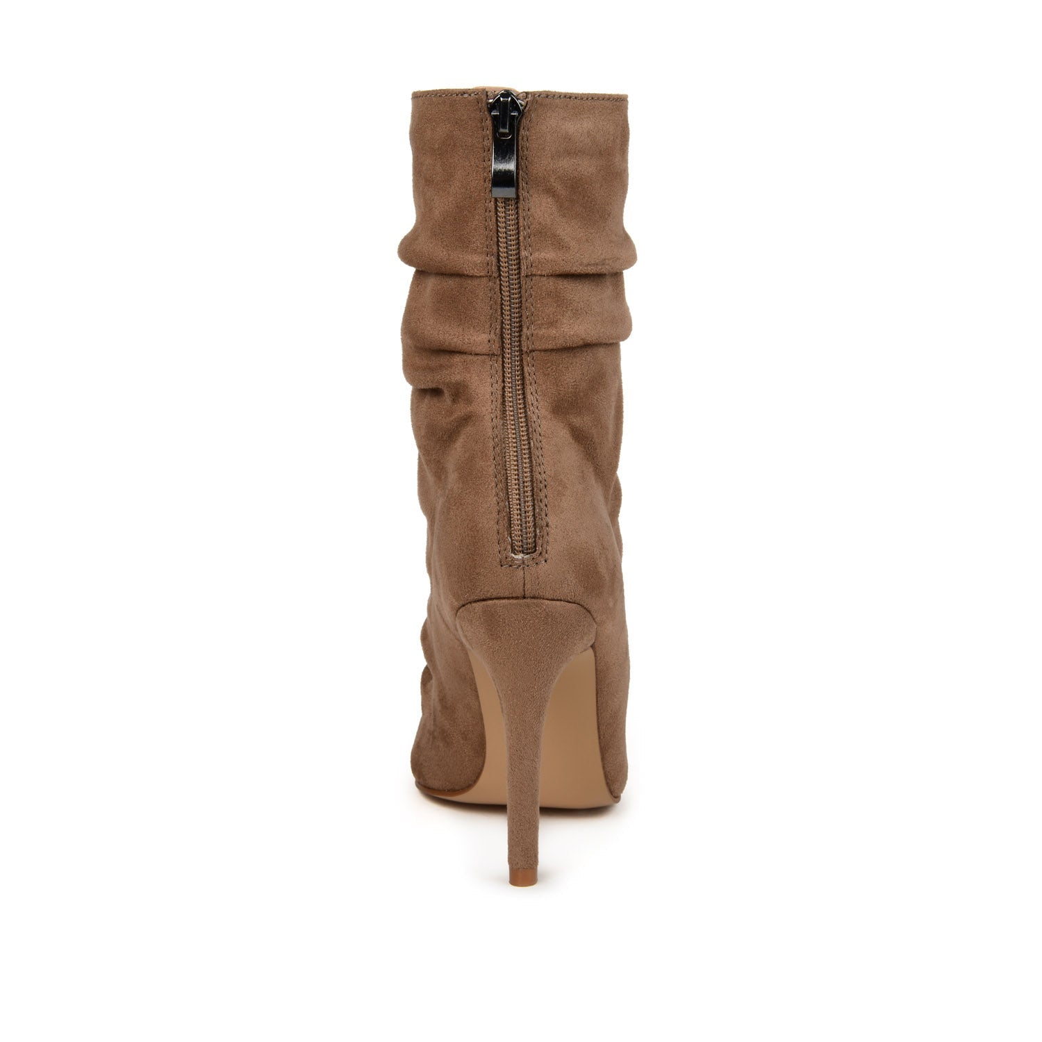 MARKIE STILETTO HEELED BOOTIES IN FAUX SUEDE - Tan