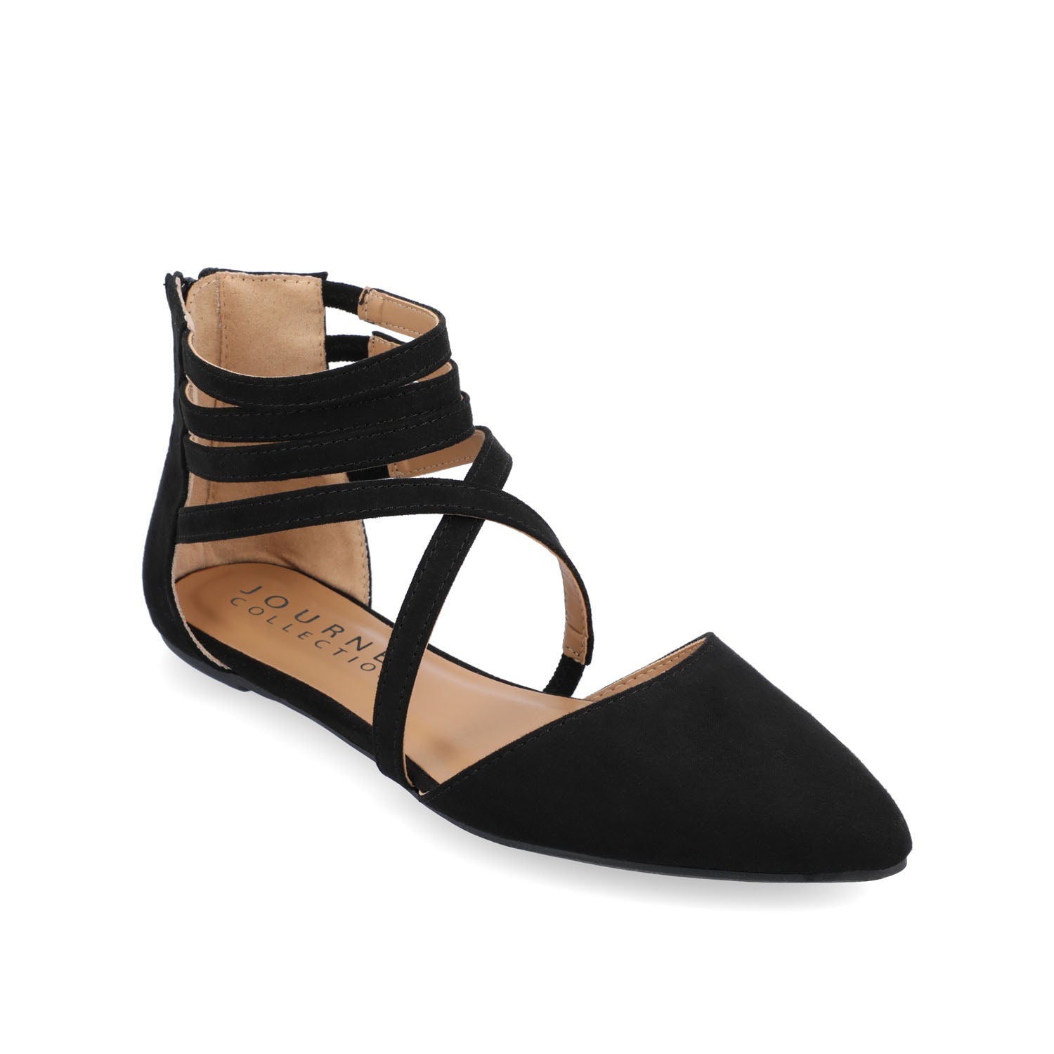 MARLEE D'ORSAY FLATS IN FAUX SUEDE - Black