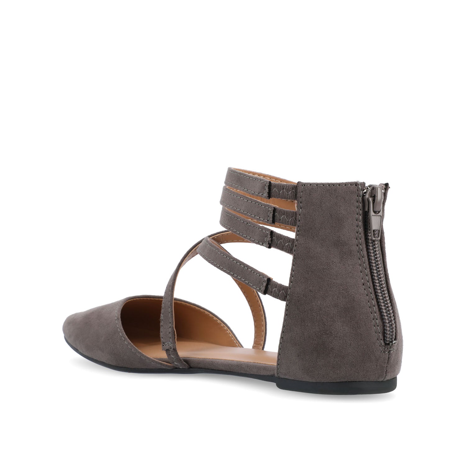 MARLEE D'ORSAY FLATS IN FAUX SUEDE - Grey