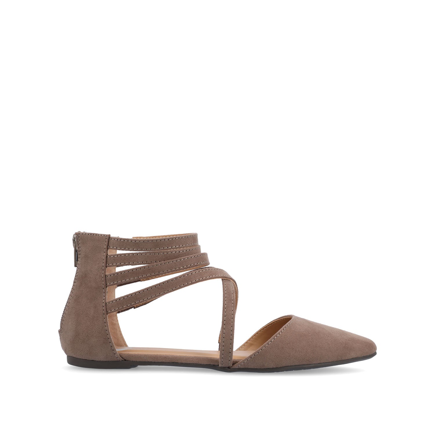 MARLEE D'ORSAY FLATS IN FAUX SUEDE - Taupe