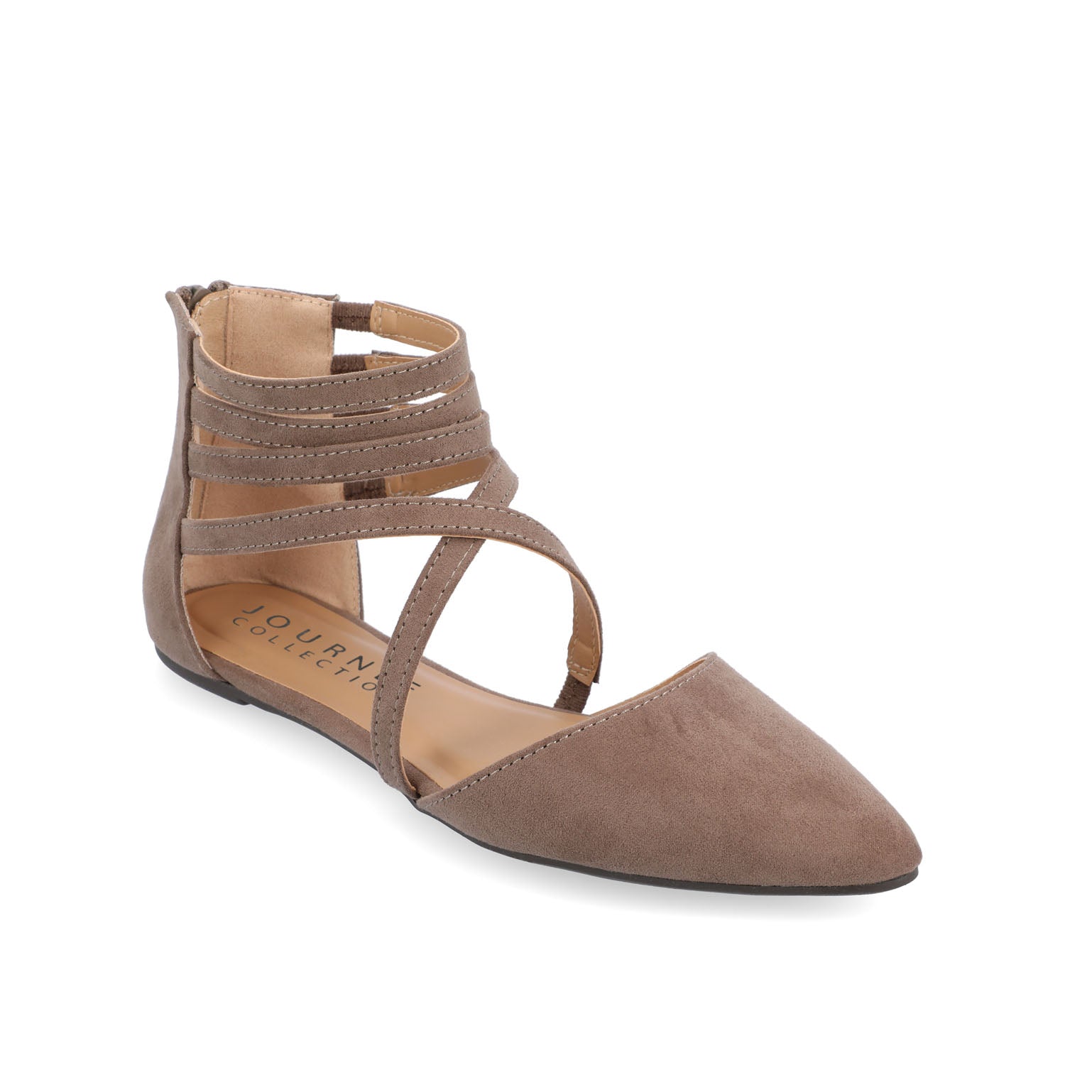MARLEE D'ORSAY FLATS IN FAUX SUEDE - Taupe