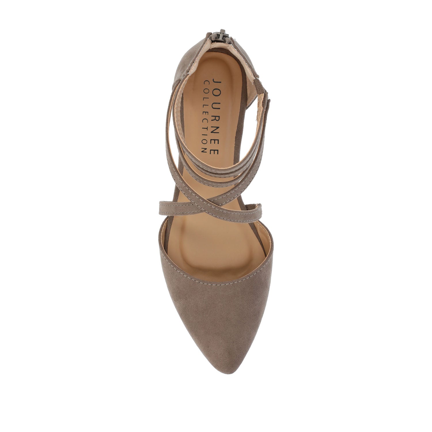 MARLEE D'ORSAY FLATS IN FAUX SUEDE - Taupe