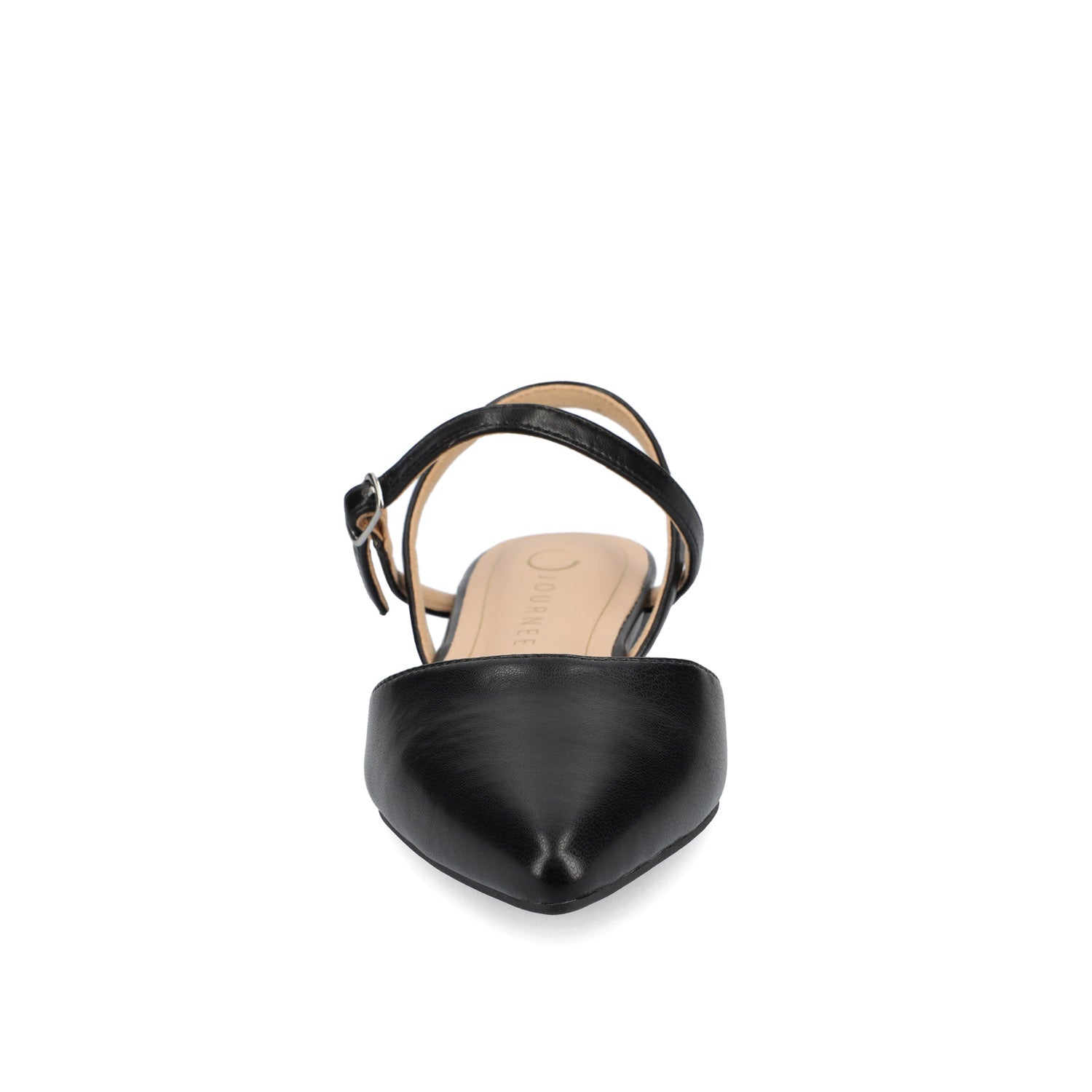 MARTINE SLINGBACK FLATS IN VEGAN LEATHER - Black PU